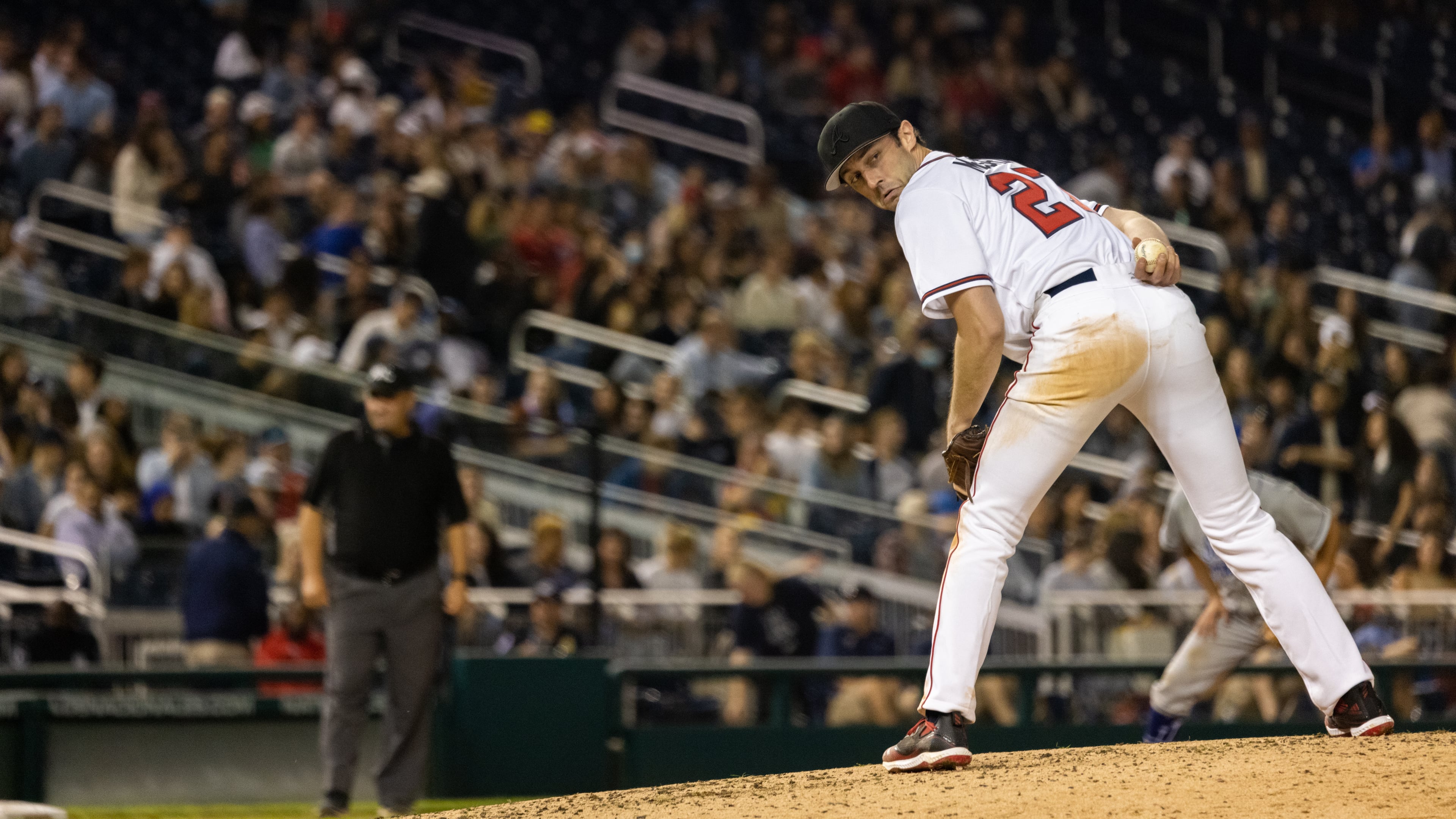 Senator Jon Ossoff (D-GA) pitches during the Congressional baseball game at Nationals Park in Washington, DC on September 29th, 2021.