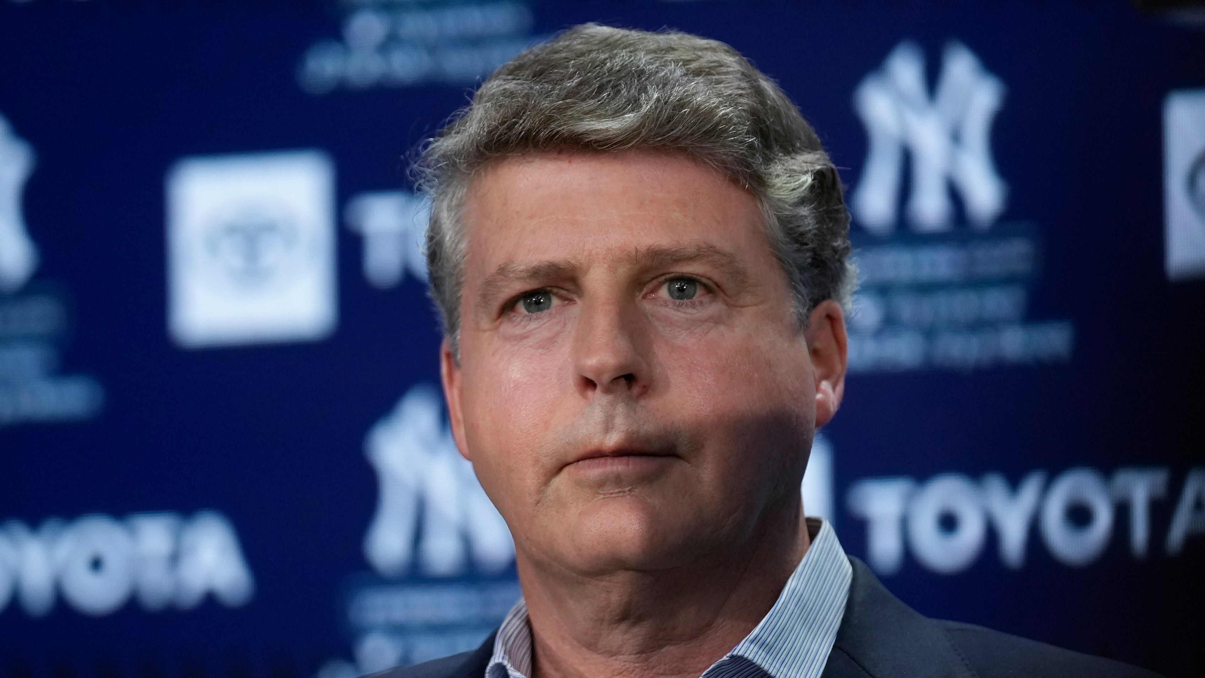 FILE - New York Yankees' owner Hal Steinbrenner attends a news conference at Yankee Stadium on Dec. 21, 2022, in New York. (AP Photo/Seth Wenig, File)