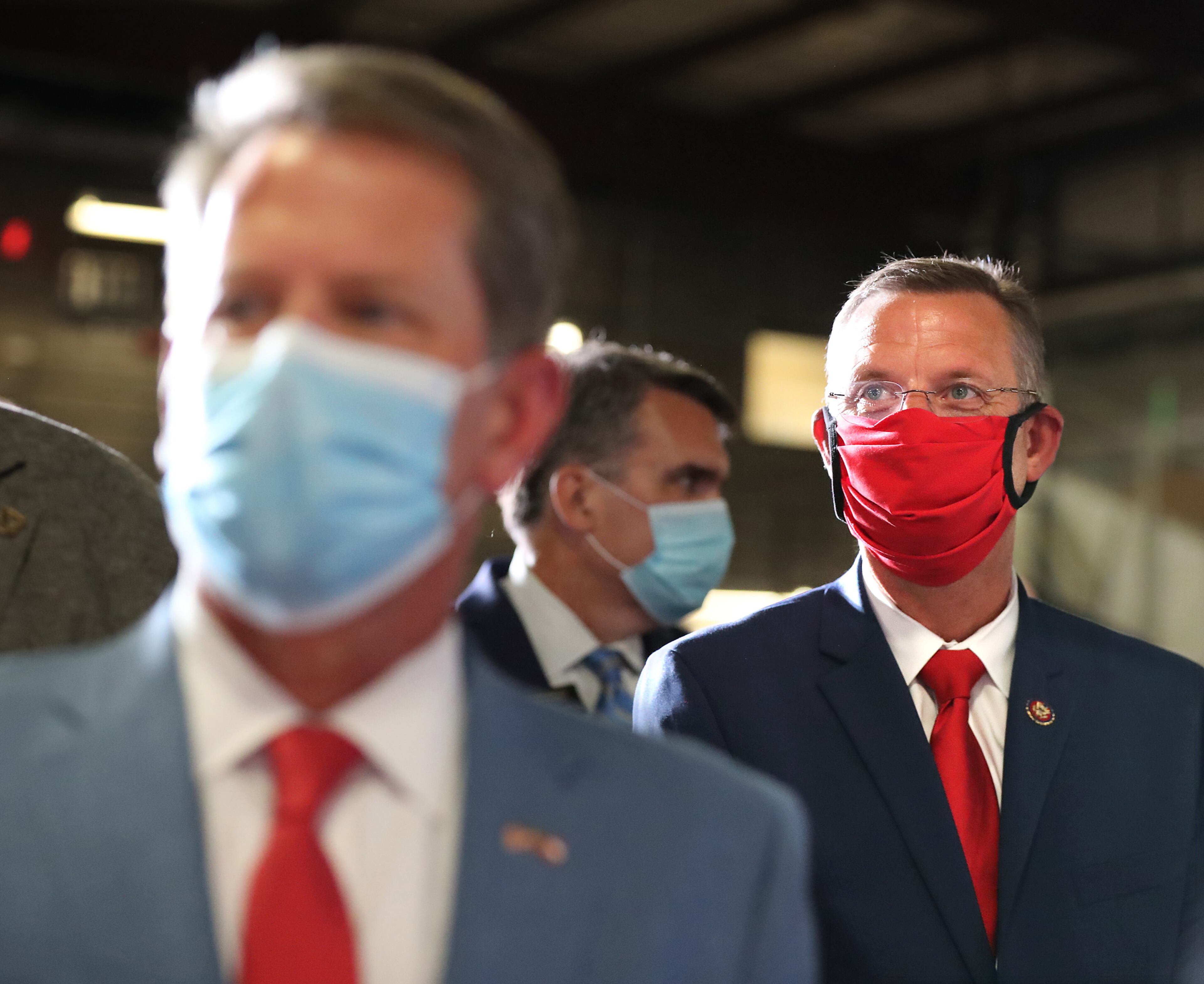 Georgia Gov. Brian Kemp, left, and outgoing U.S. Rep. Doug Collins could face off in a 2022 GOP primary if President Donald Trump has anything to do with it. Trump, whose endorsement of Kemp in 2016 helped him win the GOP nomination for governor, backed Collins in a tweet this week. Collins has not publicly expressed interest in the job. (Curtis Compton/Atlanta Journal-Constitution/TNS)