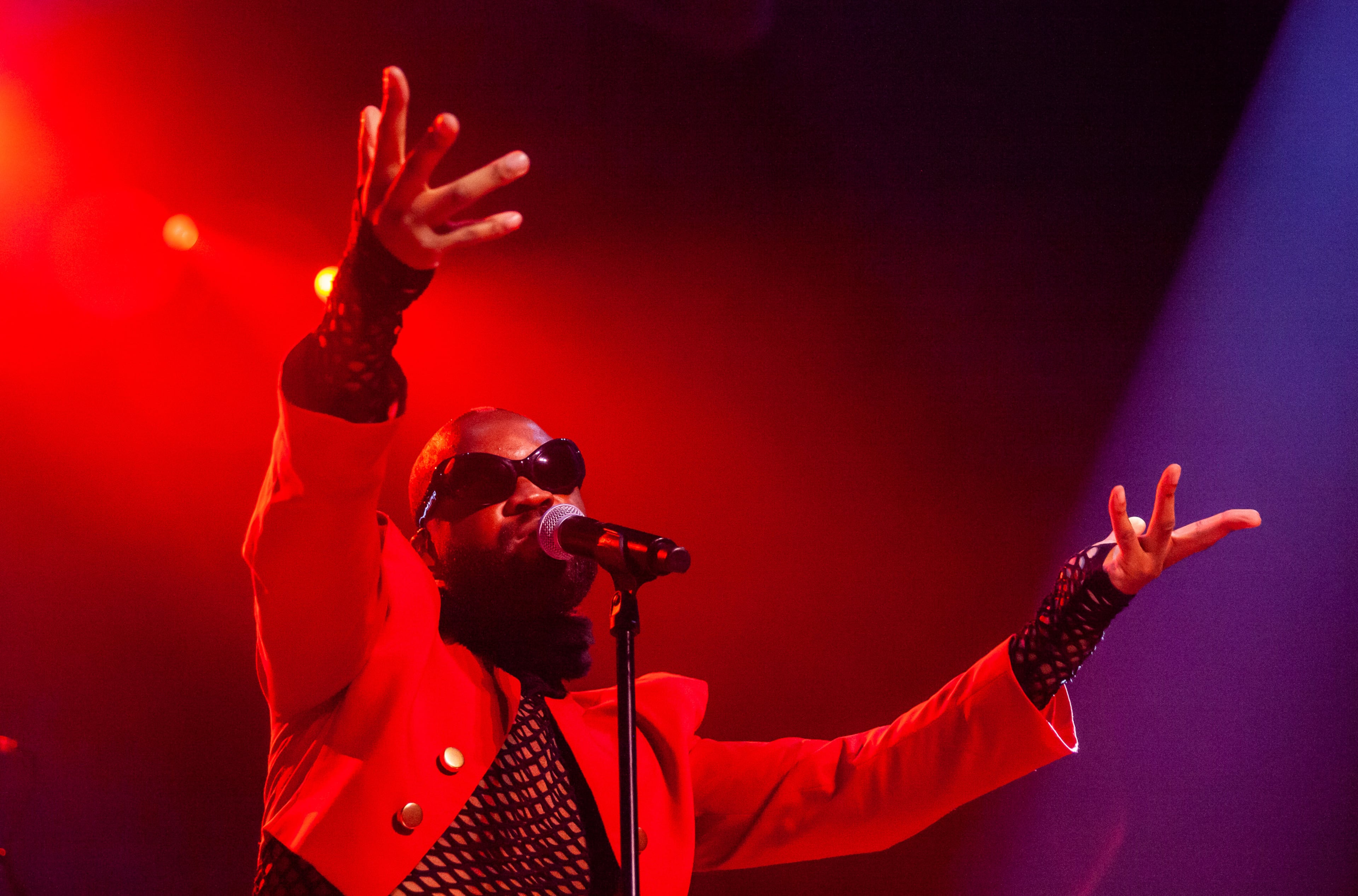 Genesis Owusu opens for Paramore at their State Farm Arena show in Atlanta on May 25, 2023.