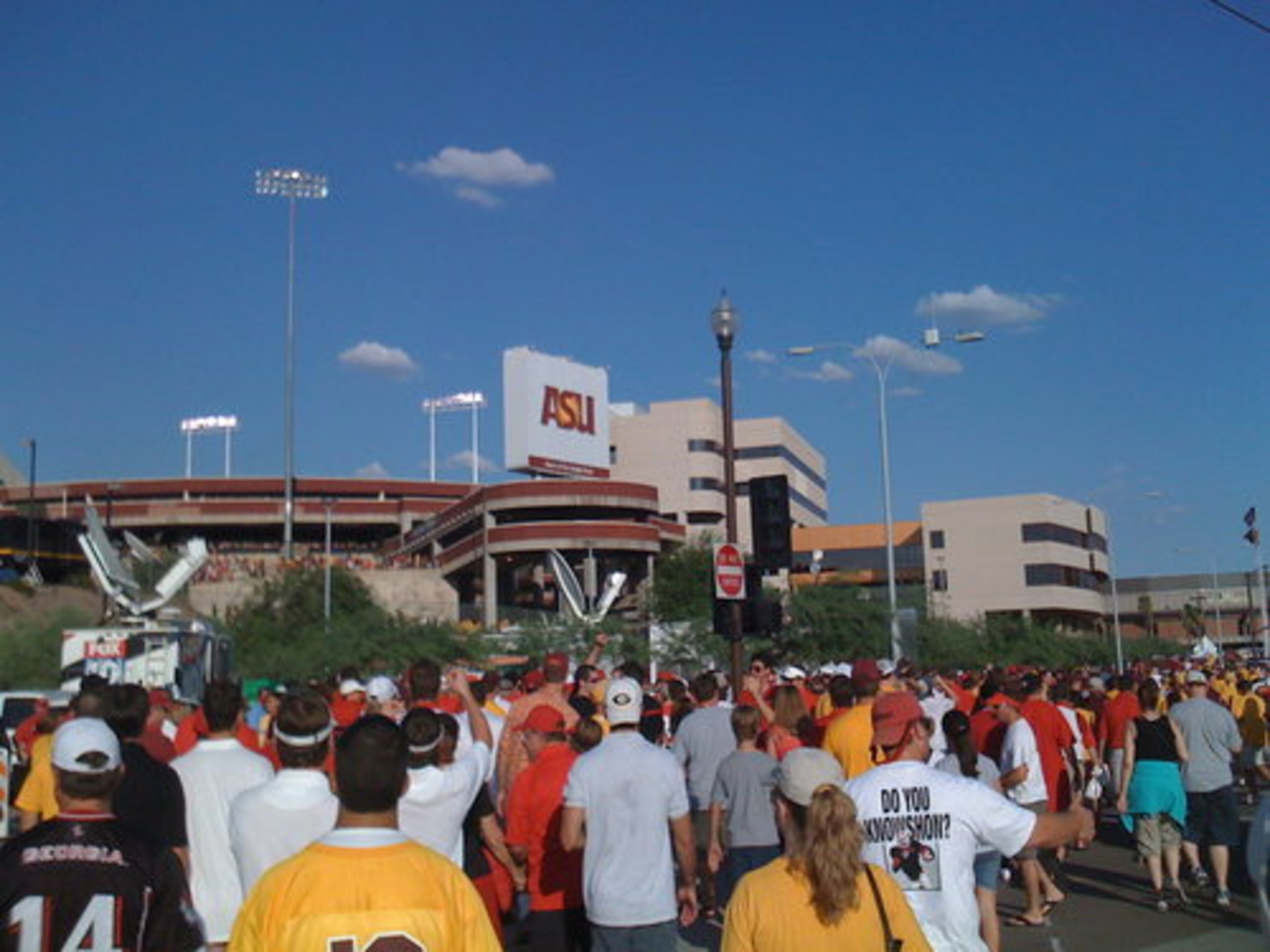 Fans entering Sun Devil Stadium
