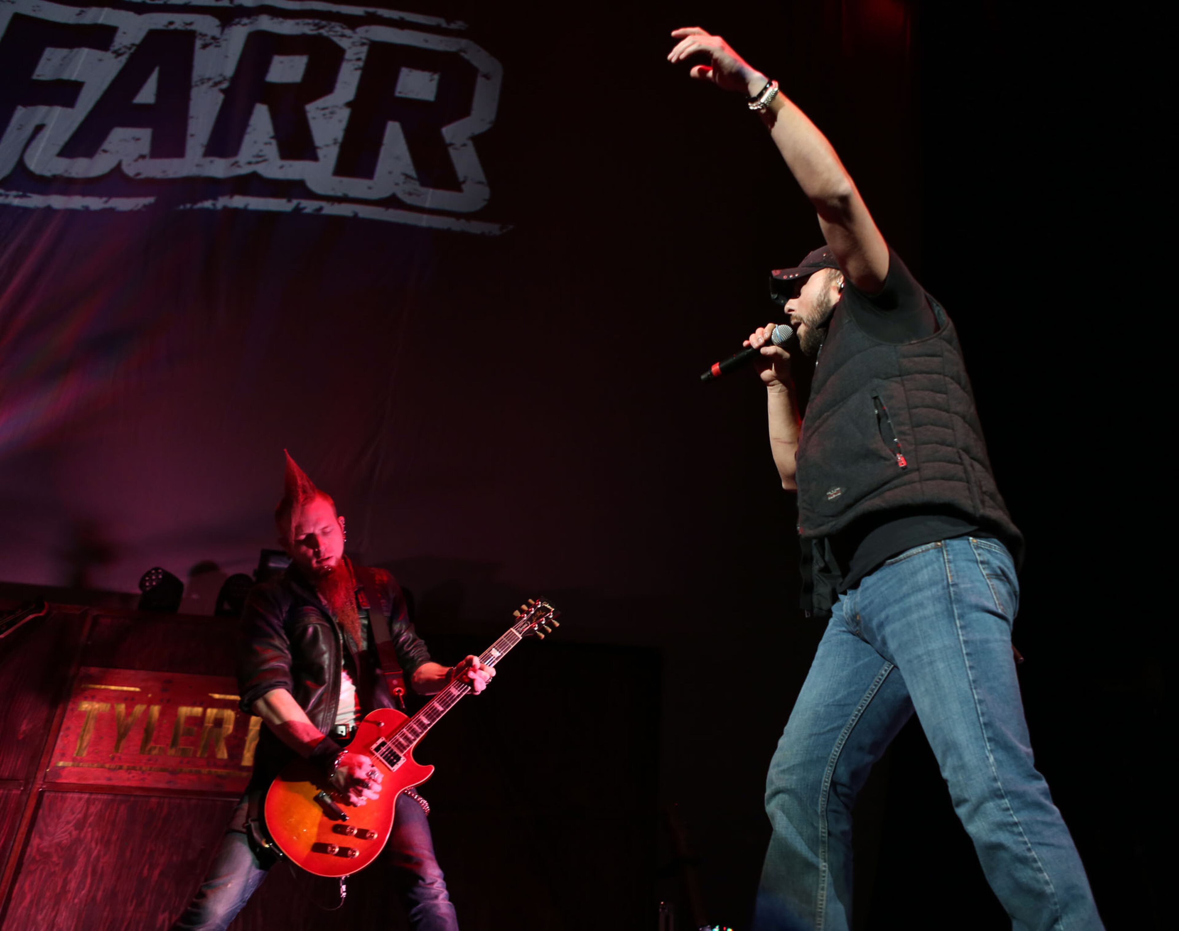 Nov. 28, 2014 DULUTH: Tyler Farr opened for Brantley Gilbert "Let It Ride" tour home to the Arena at Gwinnett Center. Farr co-wrote songs "Hey Y'all," for Colt Ford and "She's Just Like That for Joe Nichols. His second single, "Redneck Crazy", became his first Top 10 hit in 2013. (Akili-Casundria Ramsess/Special to the AJC)