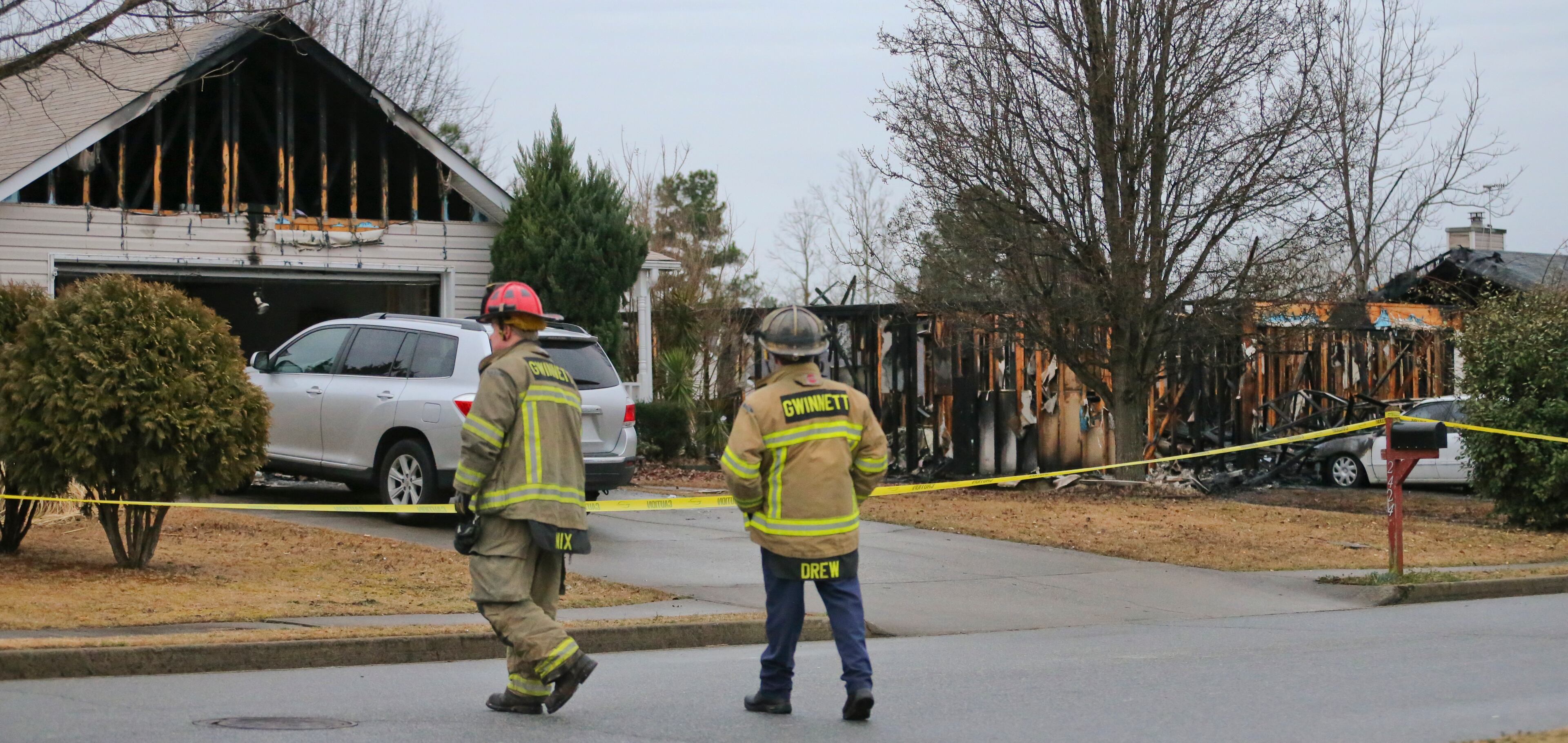 Thirteen people were displaced in a predawn fire that damaged four homes in a neighborhood near Lawrenceville. The fire broke out before 4 a.m. Wednesday, Feb. 26, 2014 in a home on Morning Glory Lane and spread to adjacent houses, according to Gwinnett County fire Lt. Colin Rhoden.