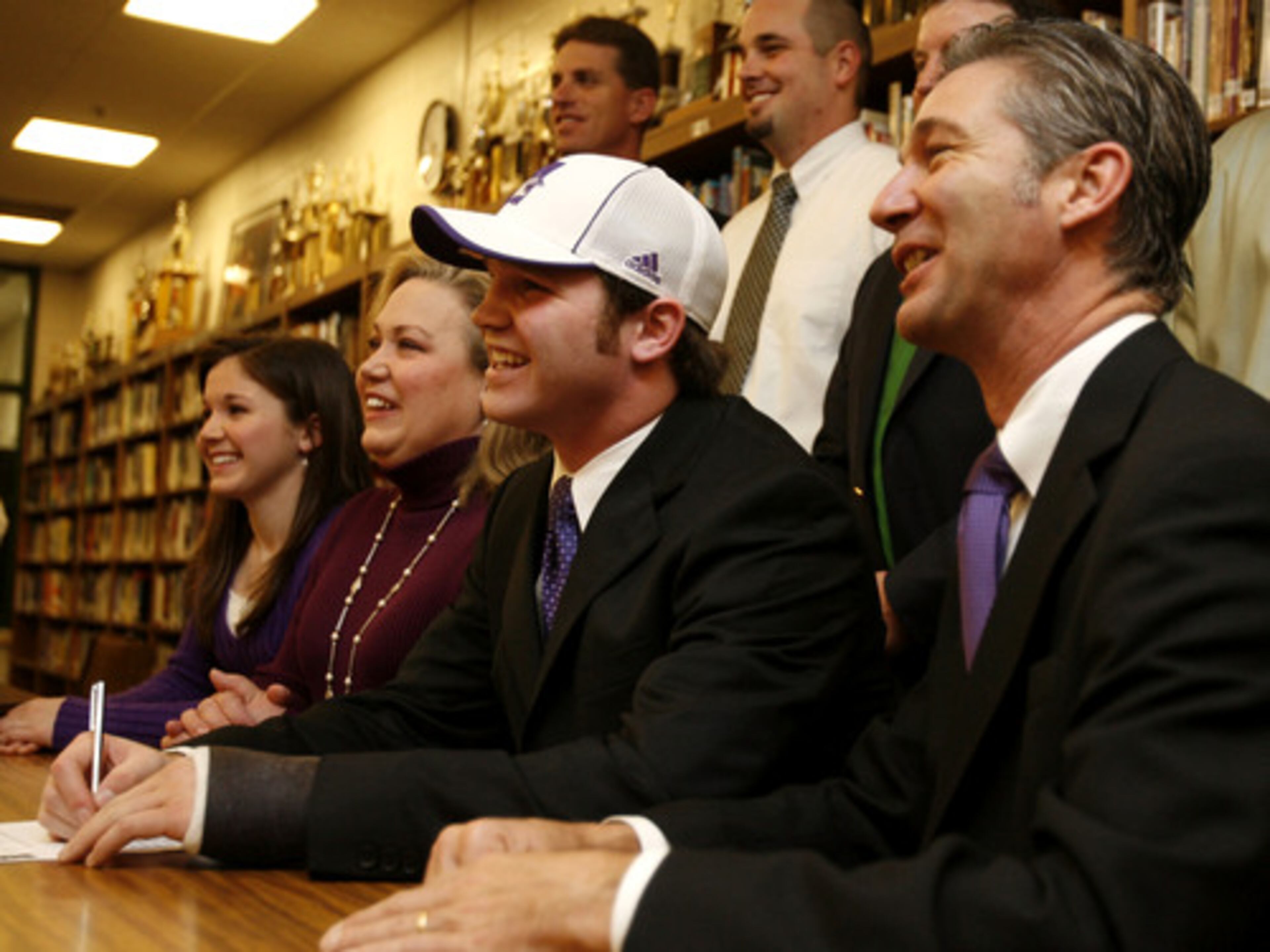 Alex Daniel was joined by his sister Haley and parents Donna and Kenny as he committed to Northwestern.