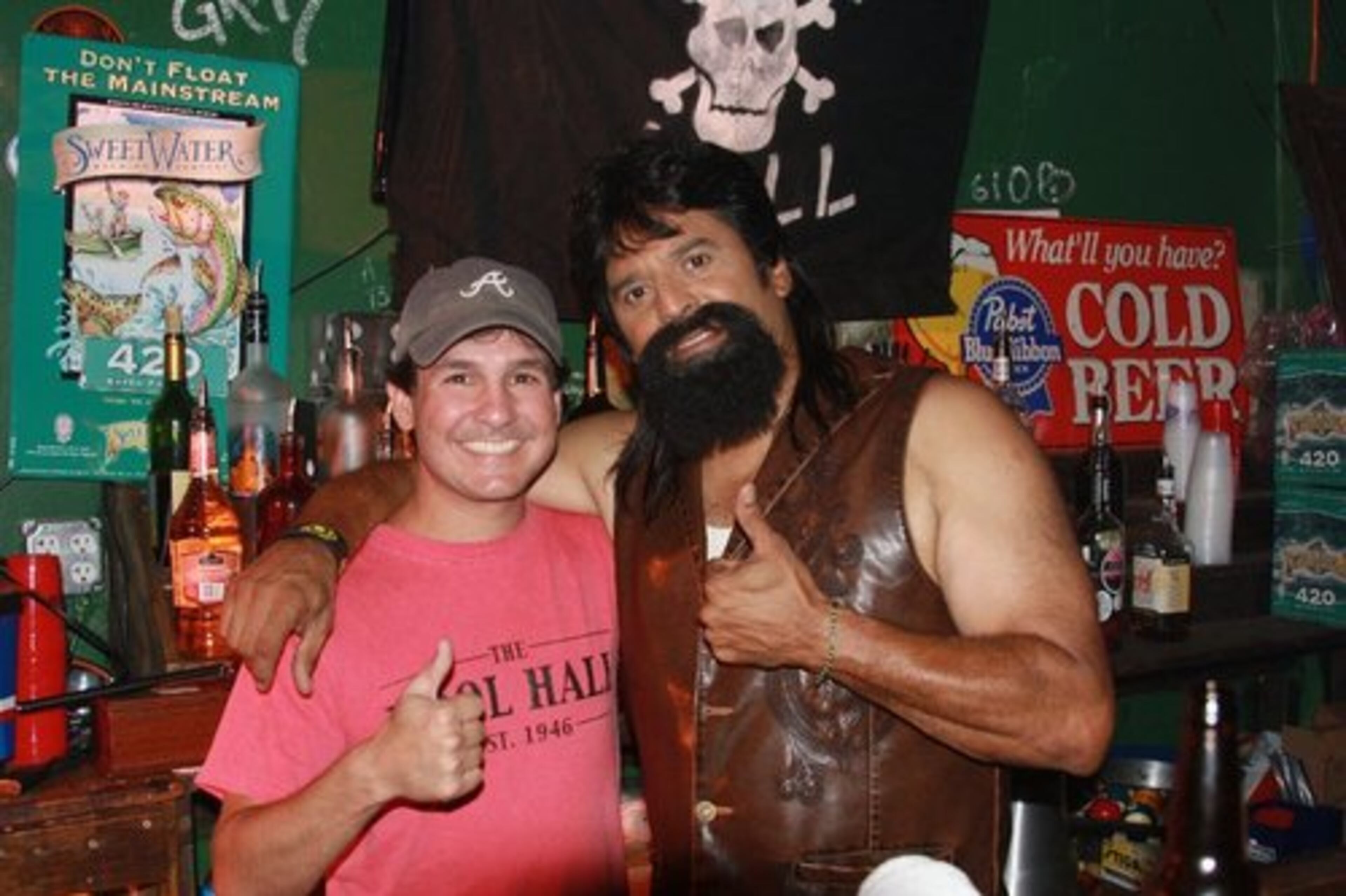 Estrada poses with The Pool Hall's John John Delladonna.