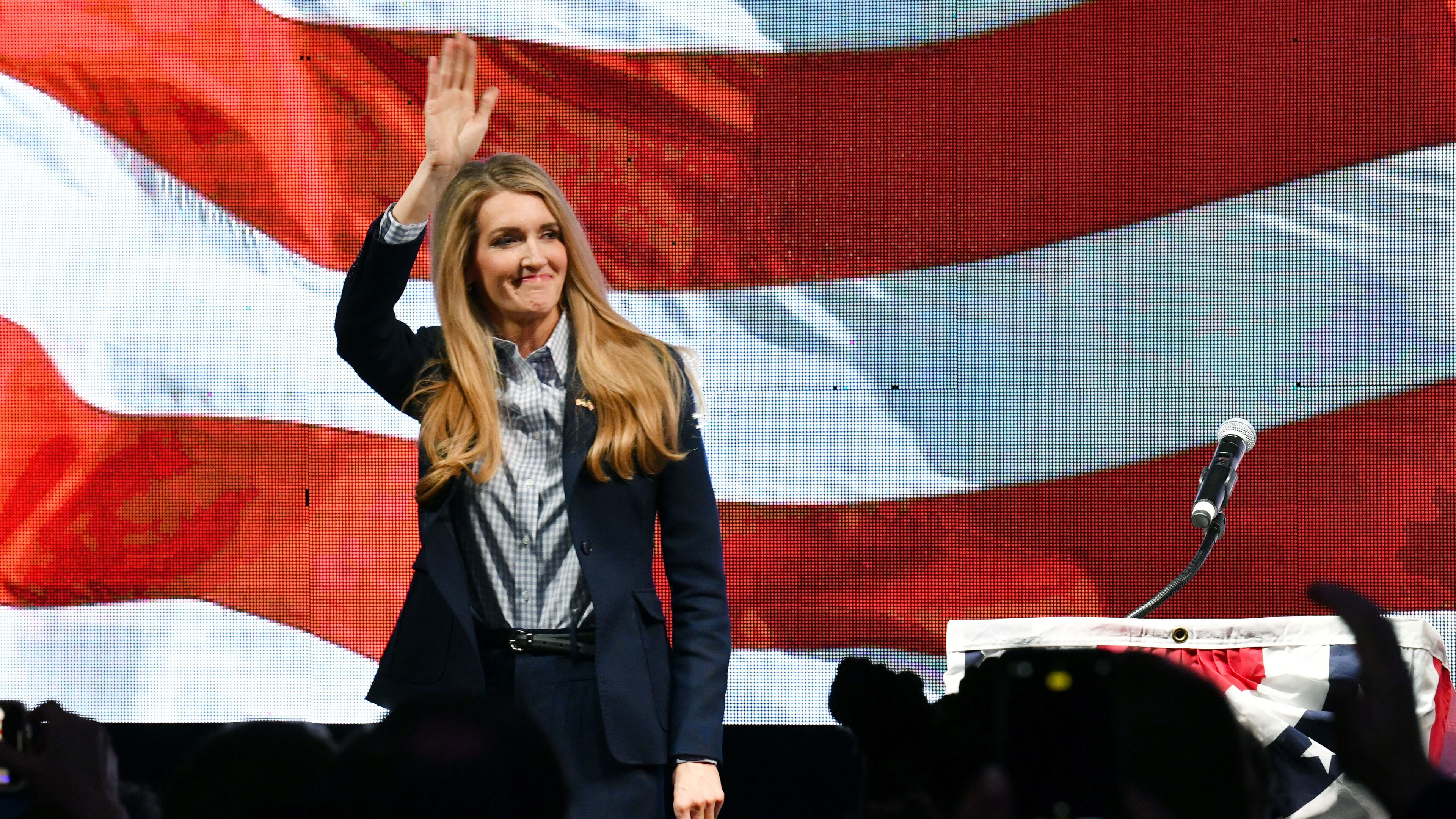 January 5, 20201 Atlanta - Senator Kelly Loeffler leaves after she spoke to her supporters during an Election Night Party for Senators David Perdue and Kelly Loeffler at Grand Hyatt Hotel in Buckhead on Tuesday, January 5, 2021. (Hyosub Shin / Hyosub.Shin@ajc.com)