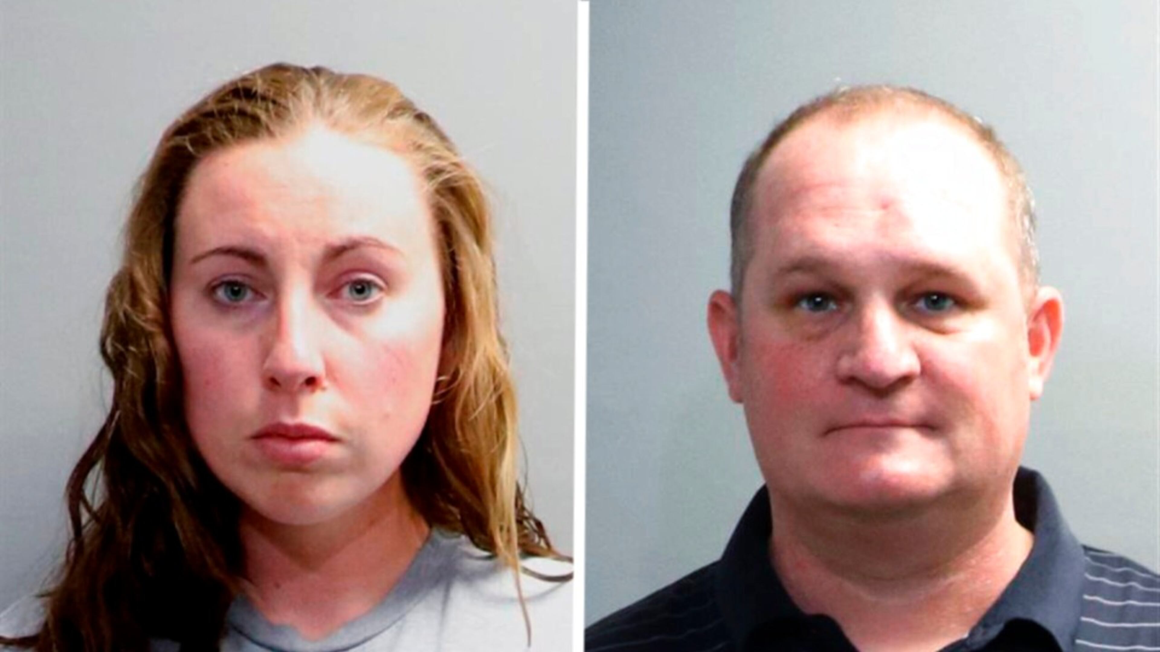 Jillian Wuestenberg (L) and her husband, Eric Wuestenberg, were arrested after at least one handgun was pulled on a Black woman and her daughters during a videotaped confrontation in a restaurant parking lot in Orion Township, Mich., authorities said Thursday, July 2, 2020. The two were charged Thursday with felonious assault, Oakland County Prosecutor Jessica Cooper said in a release. (Oakland County Sheriff's Office via AP)