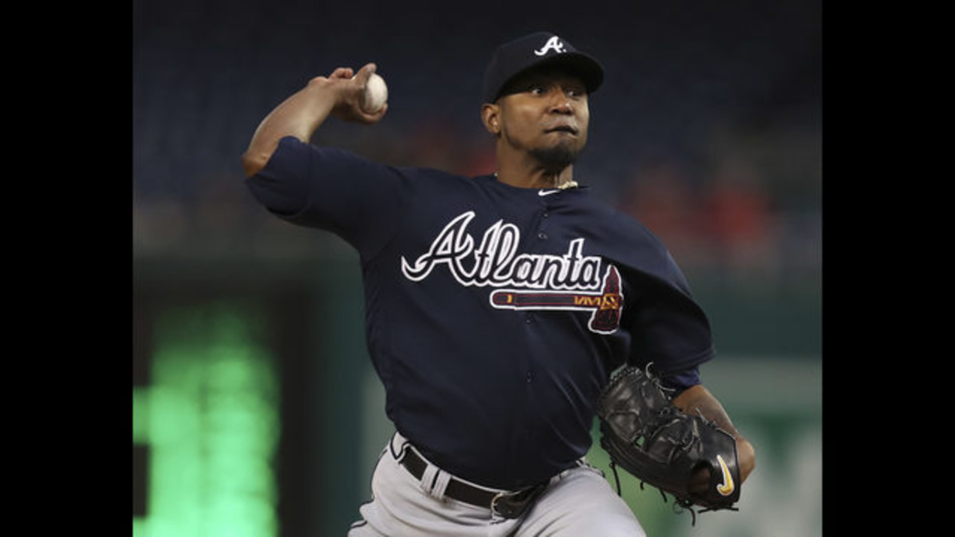 Julio Teheran had been scheduled to start Sunday at Chicago, but will pitch instead Monday against the Phillies after the series finale with the Cubs was postponed due to wintry weather. (AP photo)