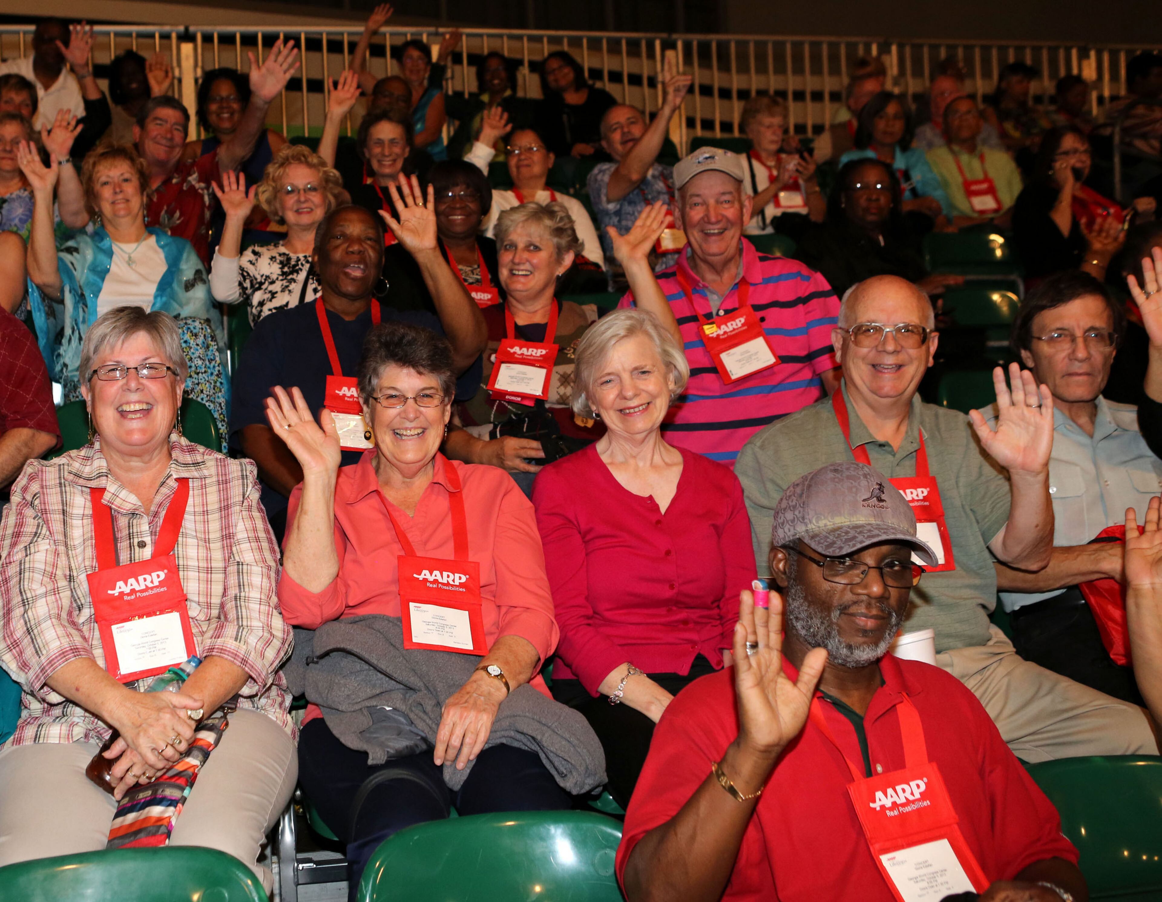 Crowds watch the performance.