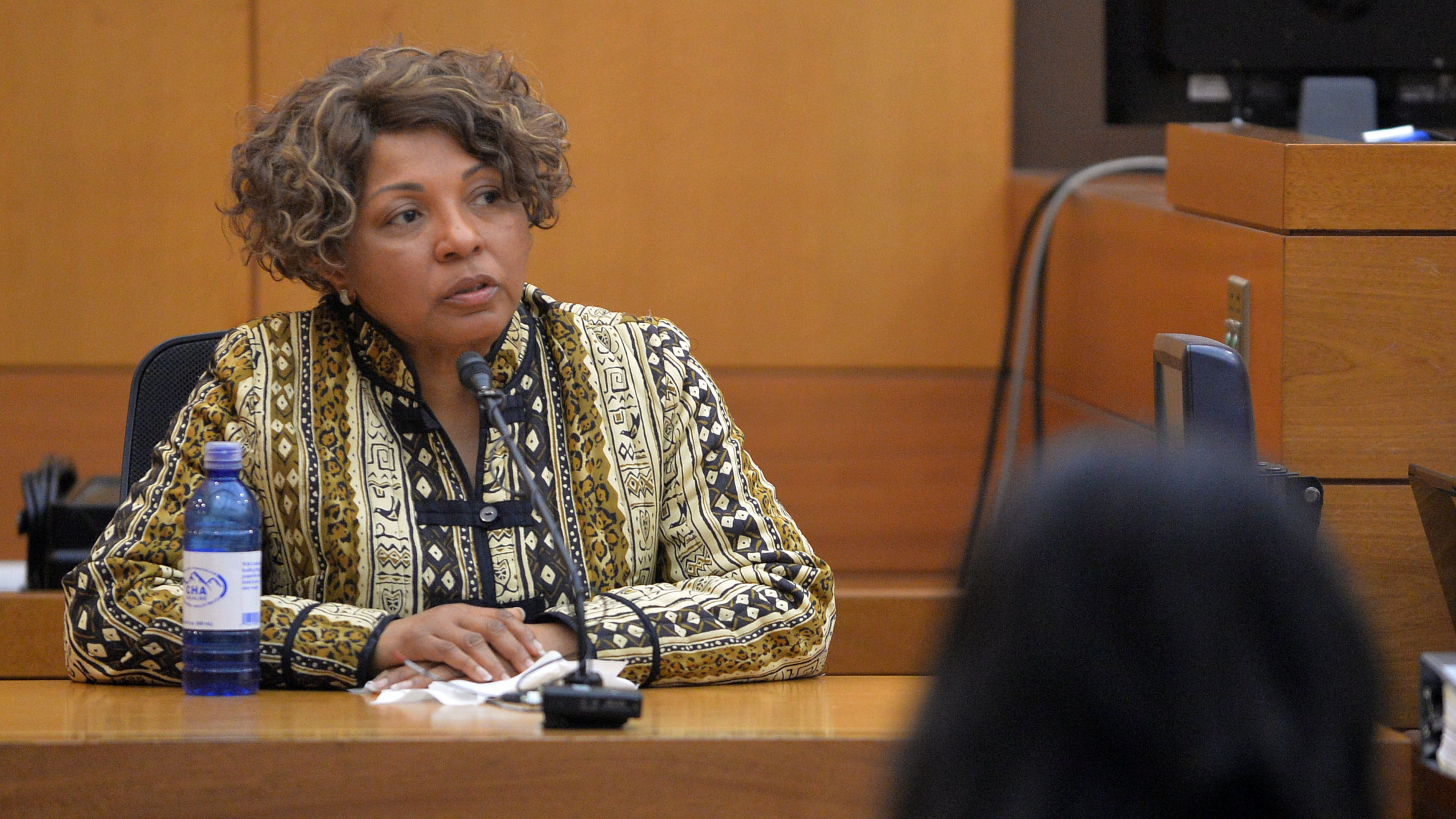 Former Atlanta Public Schools human resources chief Millicent Few takes the stand in the 2015 test-cheating case. Few was one of former Superintendent Beverly Hall's most trusted advisers. Few pleaded guilty in February 2014 to a single misdemeanor count of malfeasance in office. She was sentenced to 12 months on probation and ordered to perform 250 hours of community service and to pay $800 in restitution. (Atlanta Journal-Constitution, Kent D. Johnson, Pool)