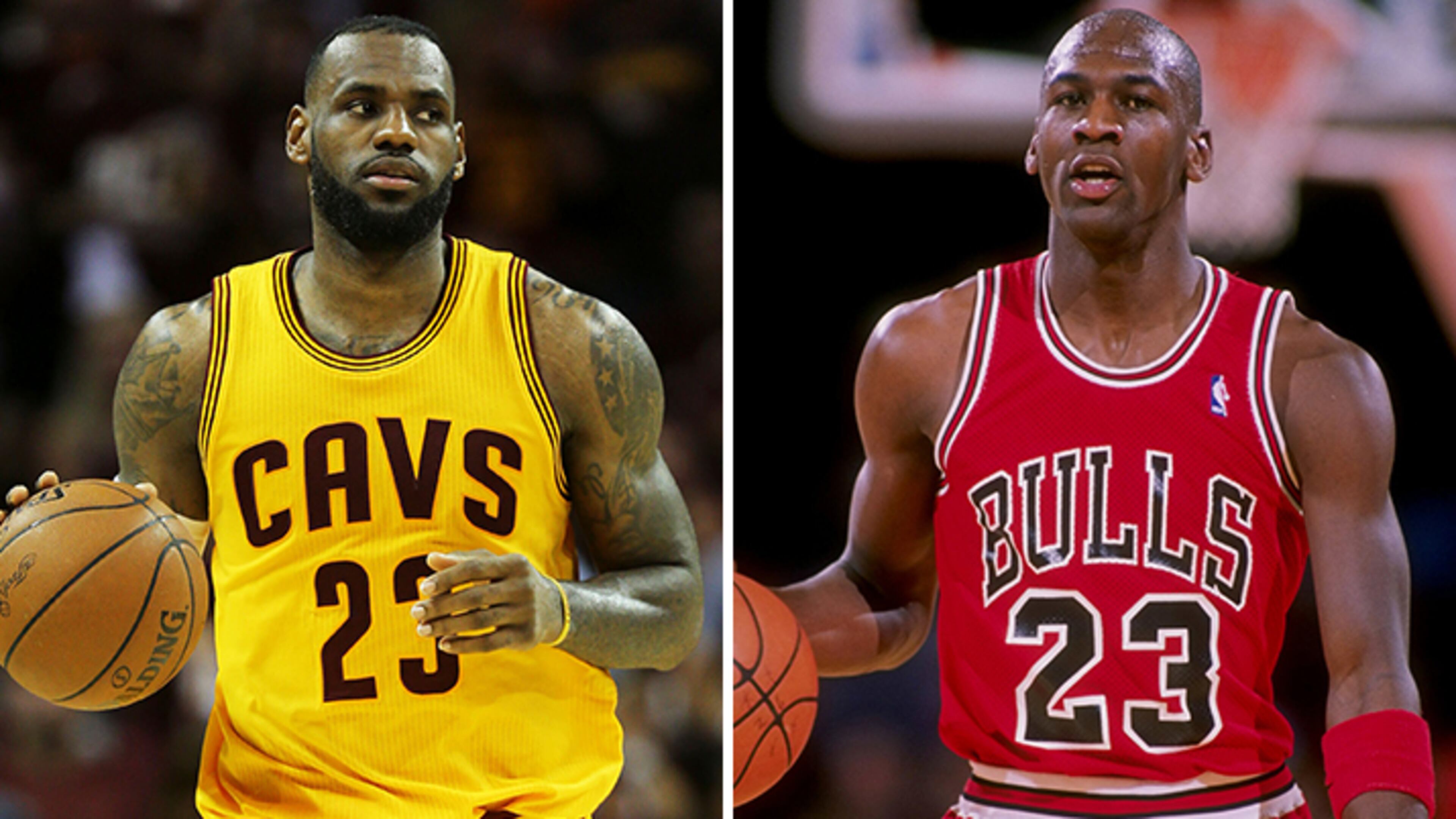 LeBron James (left) and Michael Jordan.
