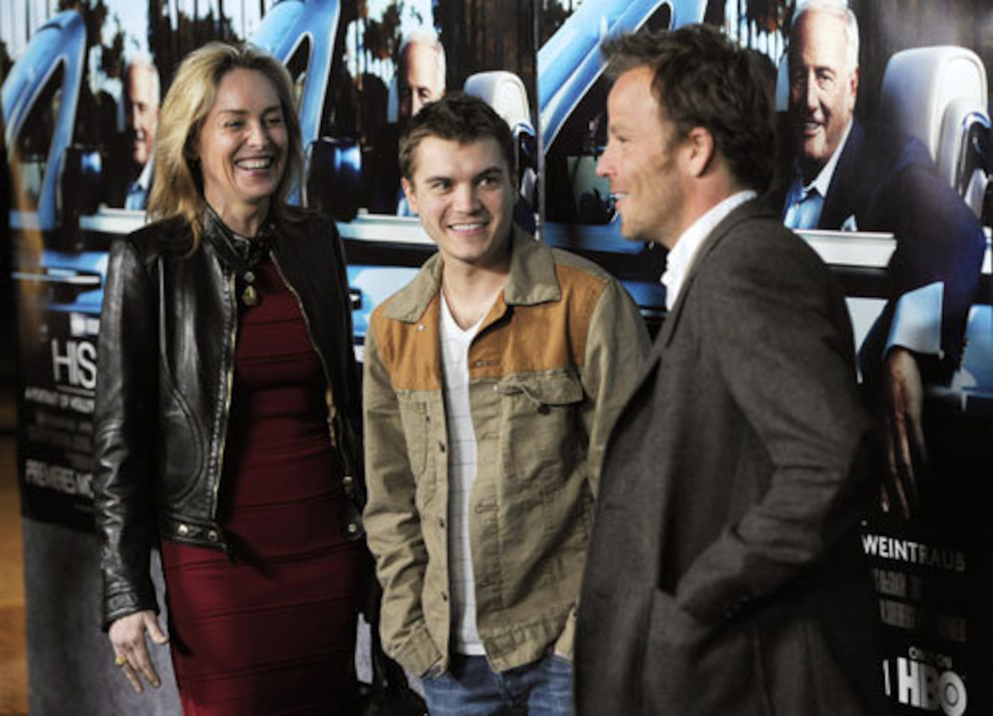 Actors Sharon Stone, Emile Hirsch and Stephen Dorff mingle on the red carpet.