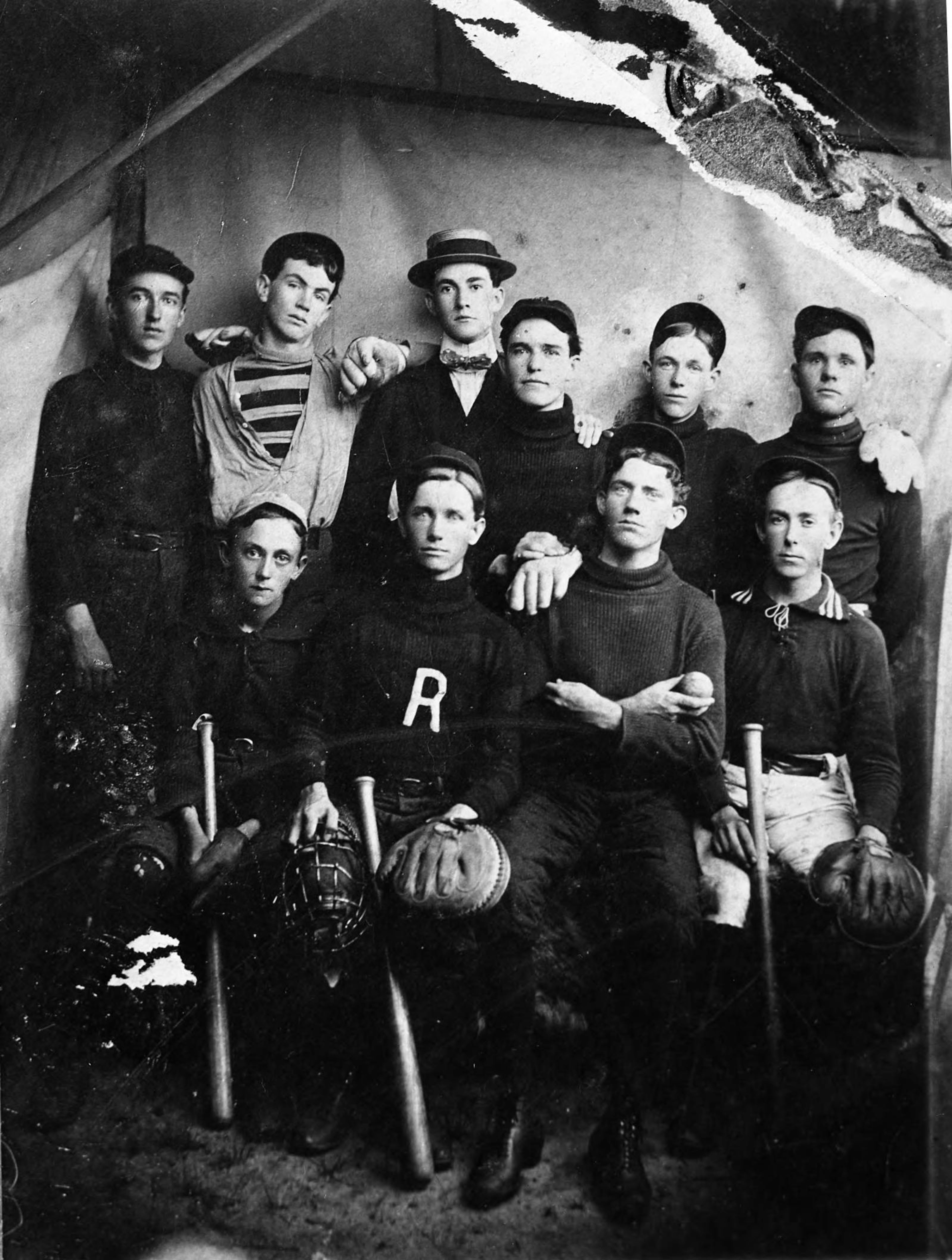 Ty Cobb (Hall of Fame Major League Baseball player) is buried in Rose Hill Cemetery in Royston (Franklin County). Cobb is first row from left. Nicknamed "The Georgia Peach," Cobb is credited with setting 90 MLB records.