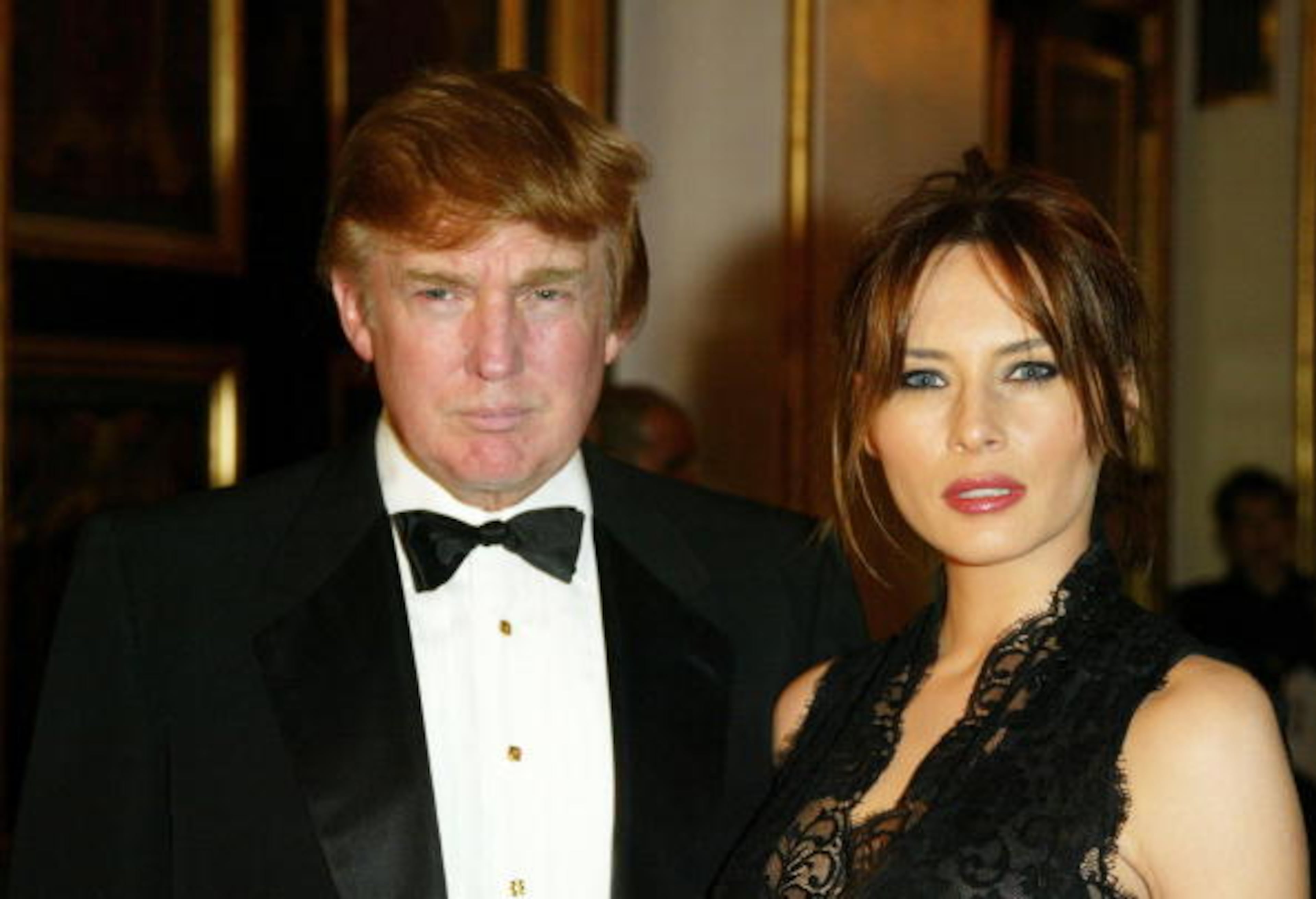 NEW YORK - OCTOBER 9: Donald Trump and Melania Knauss attend the 2002 USO of Metropolitan New York Gold Medal Awards at The Plaza Hotel October 9, 2002 in New York City. (Photo by Matthew Peyton/Getty Images)