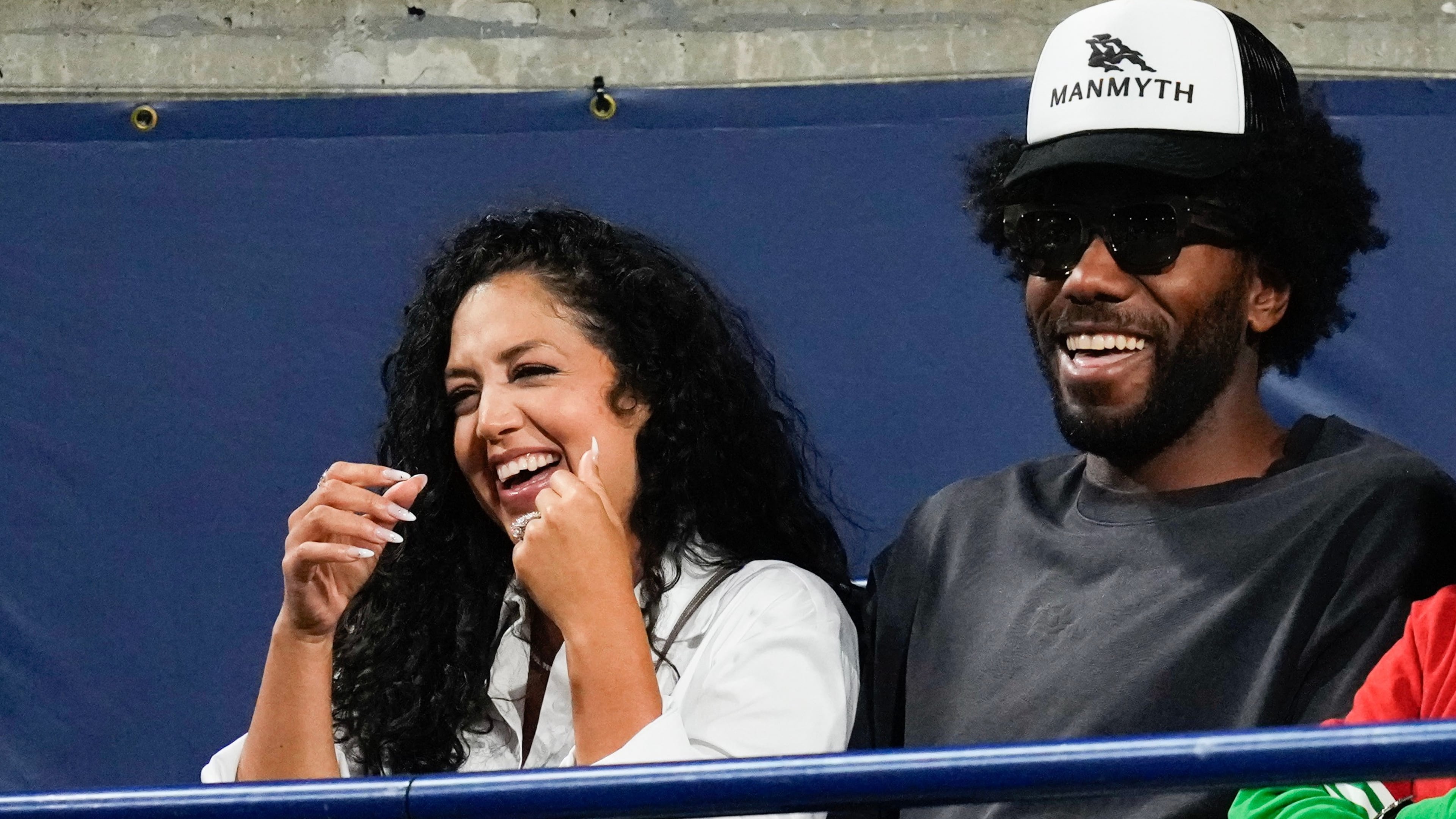 Kawhi Leonard attends National Bank Open tennis tournament as Japan's Naomi Osaka takes on Kazakhstan's Elena Rybakina in Toronto on Tuesday, Aug. 11, 2026. (Chris Young/The Canadian Press via AP)