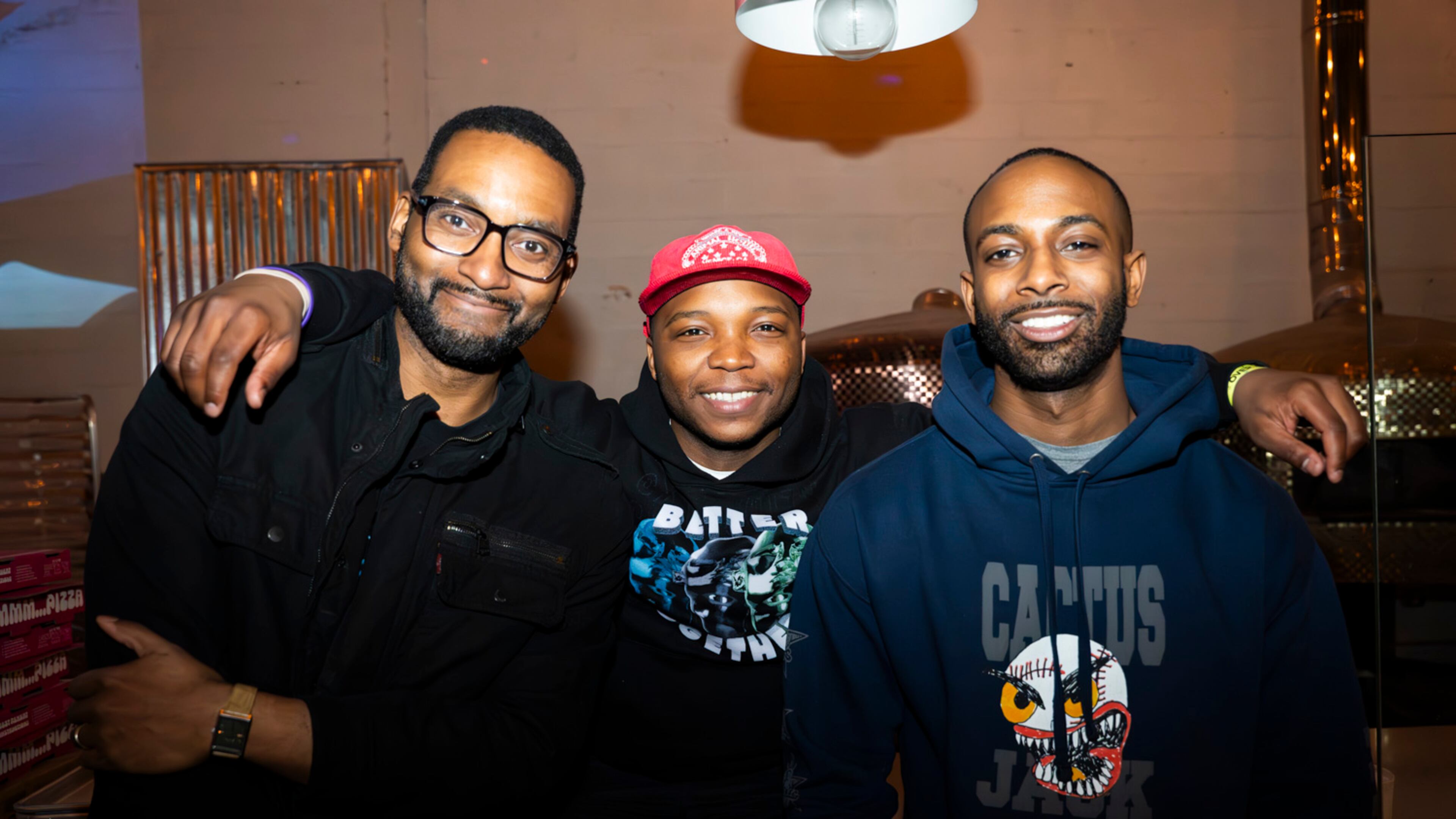 Cxmmunity, co-founded by Warren Davis (left), Chris Peay (center) and Ryan Johnson (right), received a six-figure investment from Live Nation Urban to expand its live events and media properties. (Olivia Bowdoin for the AJC).