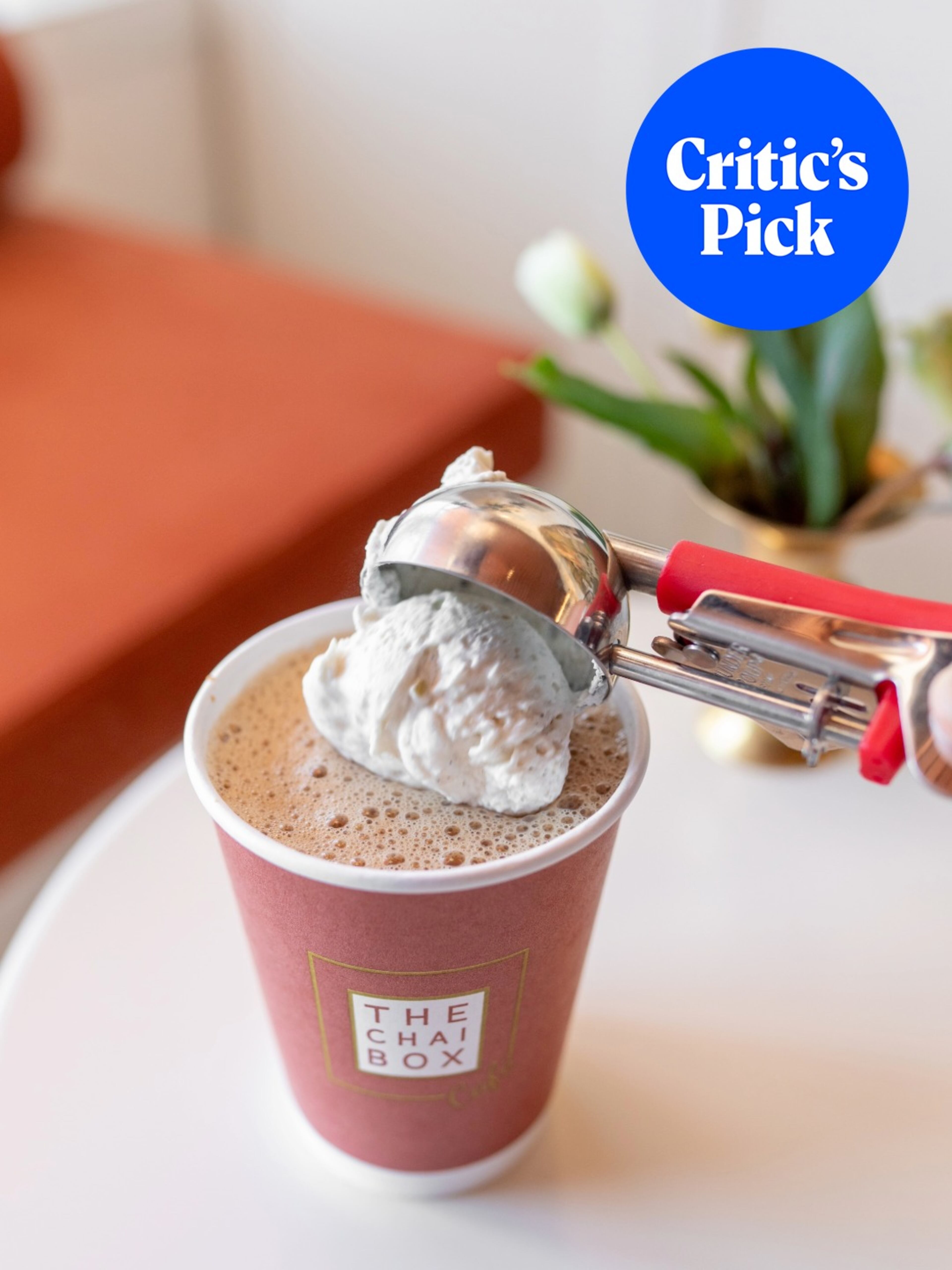 The hill station cloud beverage from the Chai Box Cafe is topped with creamy cardamom malai. (Courtesy of the Chai Box Cafe)
