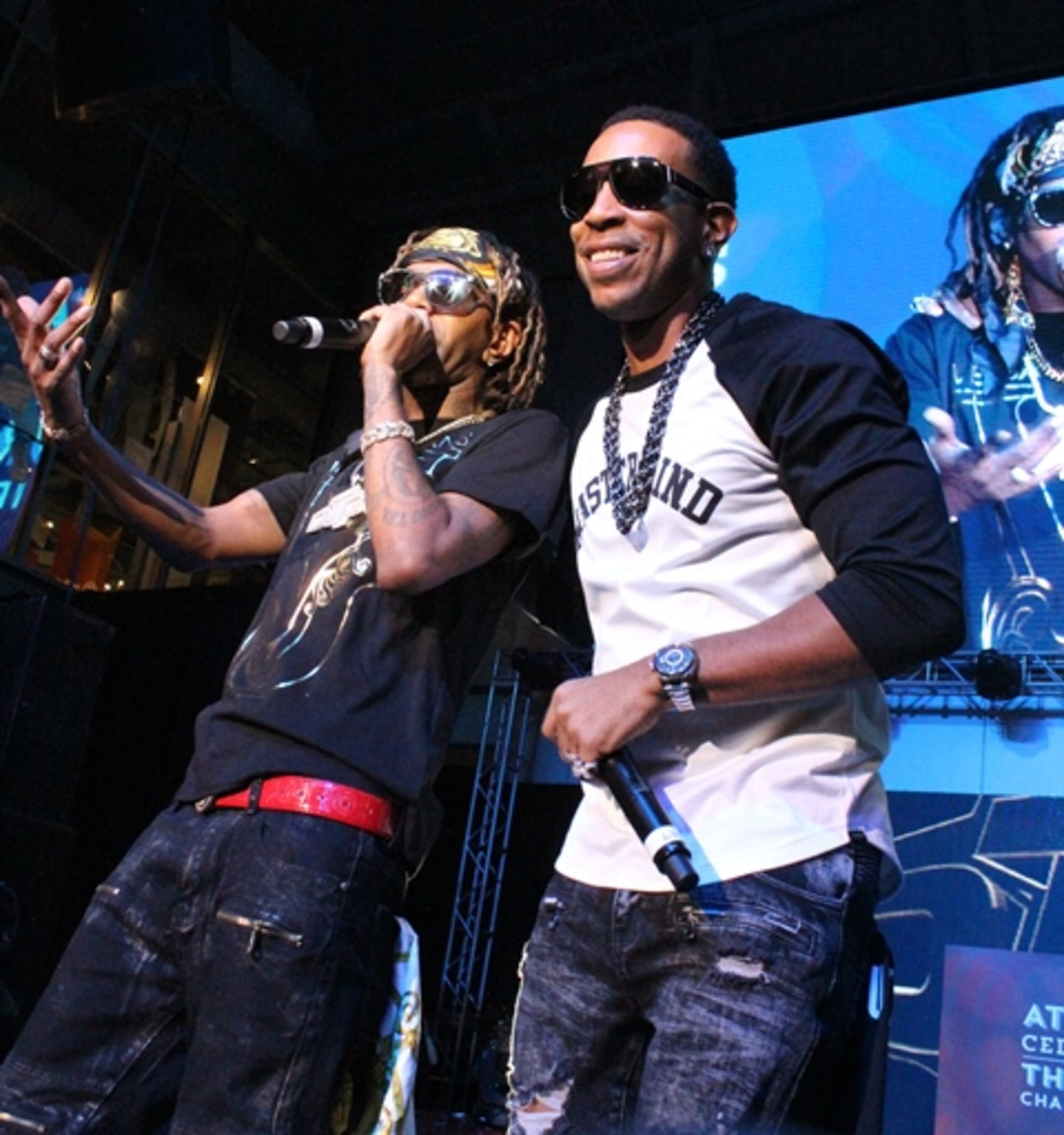 Ludacris entertains with Lil Fate. Photo: Melissa Ruggieri/AJC