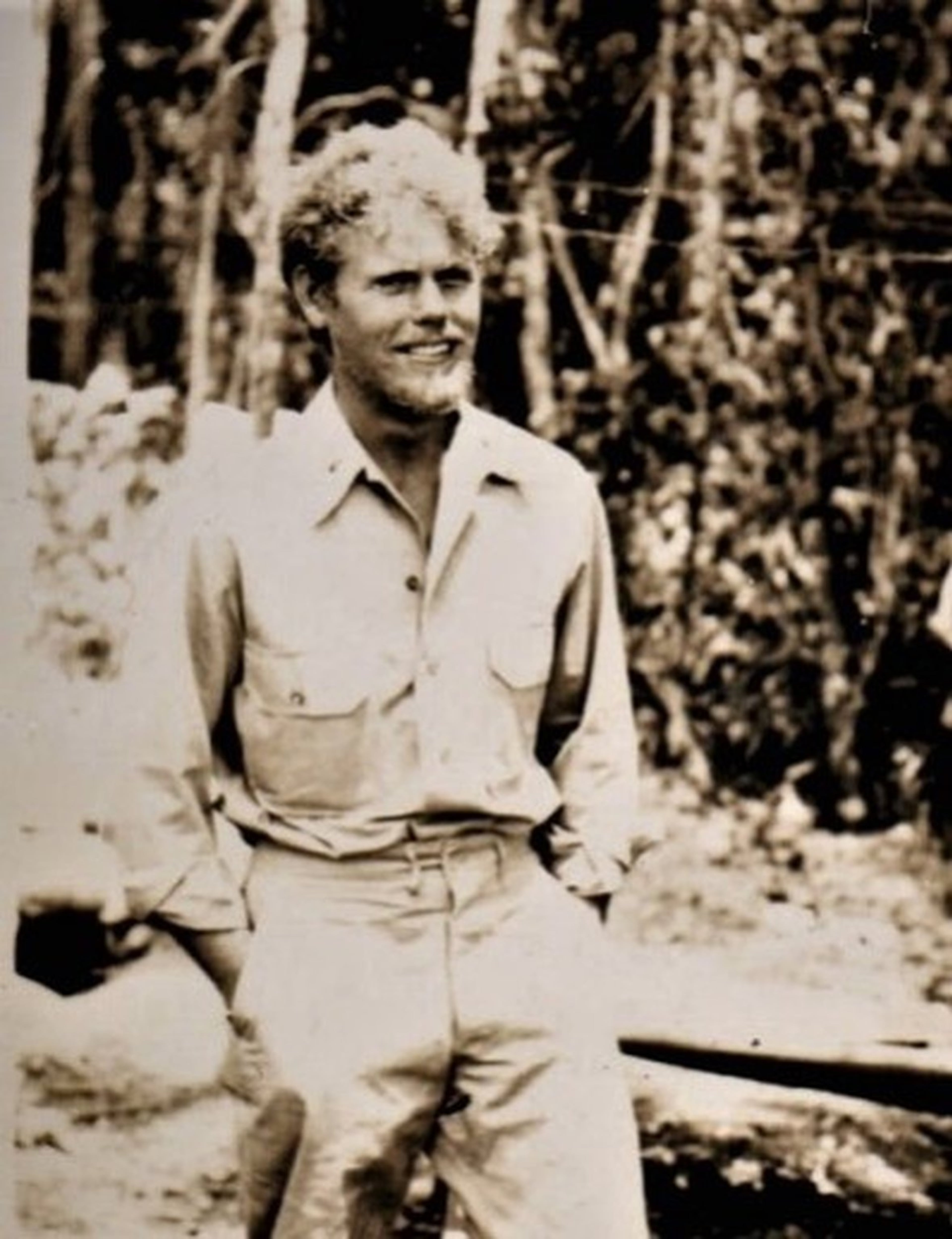 In September 1943, after spending two months hiding from Japanese troops on the South Pacific island called Mono, 2nd Lt. Ben King and three other American soldiers attempted to paddle to safety. This photo was taken shortly after King and his colleagues were rescued at sea by a PBY “Flying Boat.” CONTRIBUTED BY MARY JO WOOD