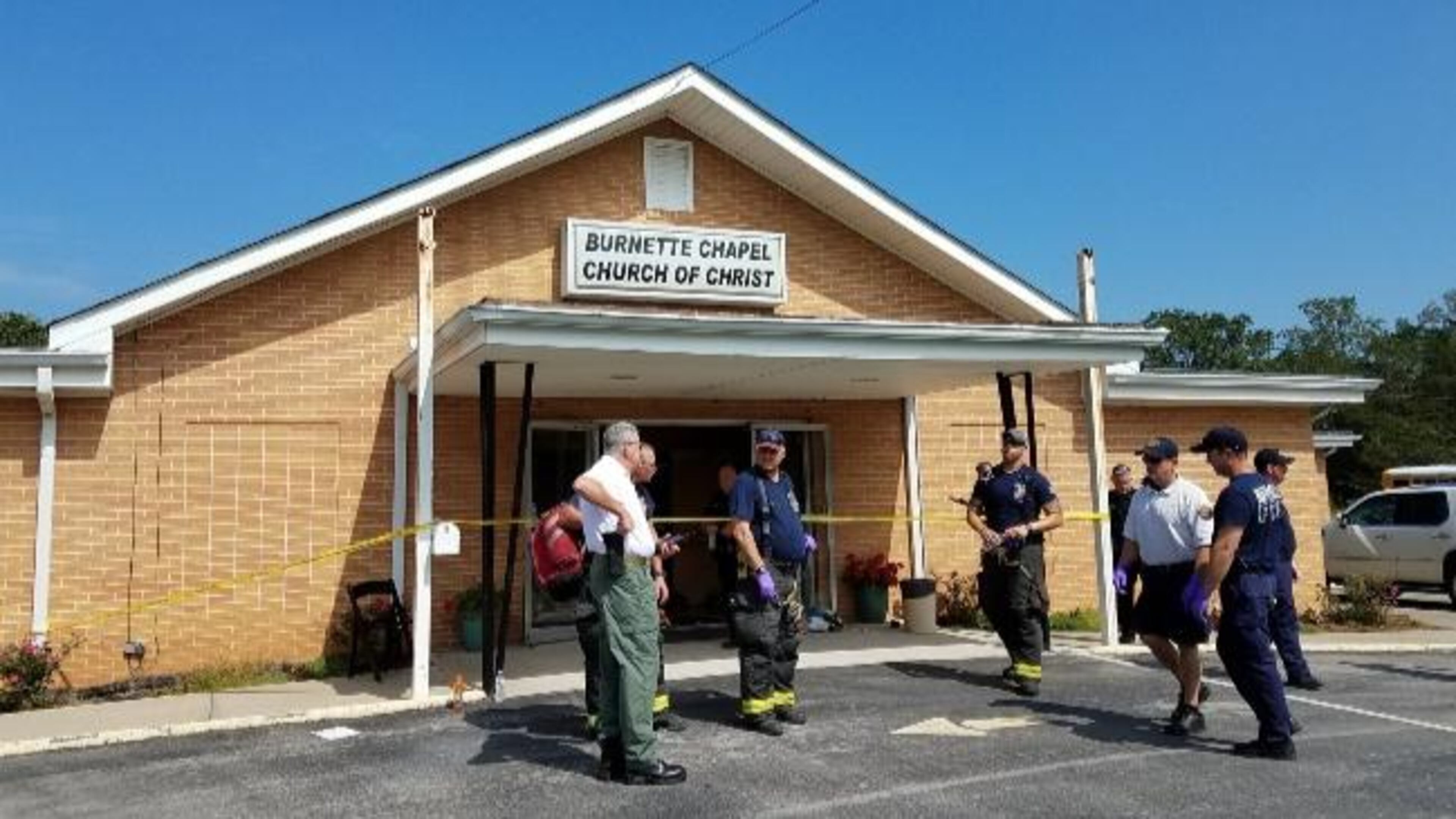 Investigators at the scene of the Burnette Chapel Church of Christ. (Photo: City of Nashville)