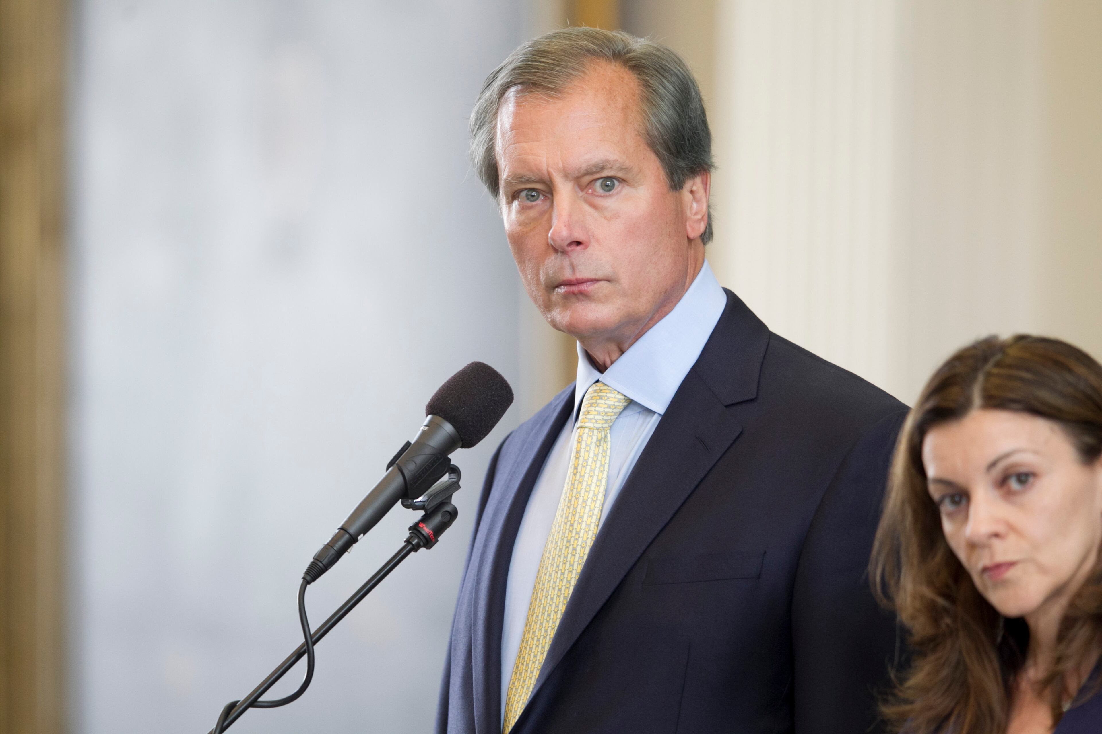 Lt. Gov. David Dewhurst, second from right, and Senate Parliamentarian Karina Davis listen to questions from senators on the first day of the second special session at the Capitol on Monday July 1, 2013.