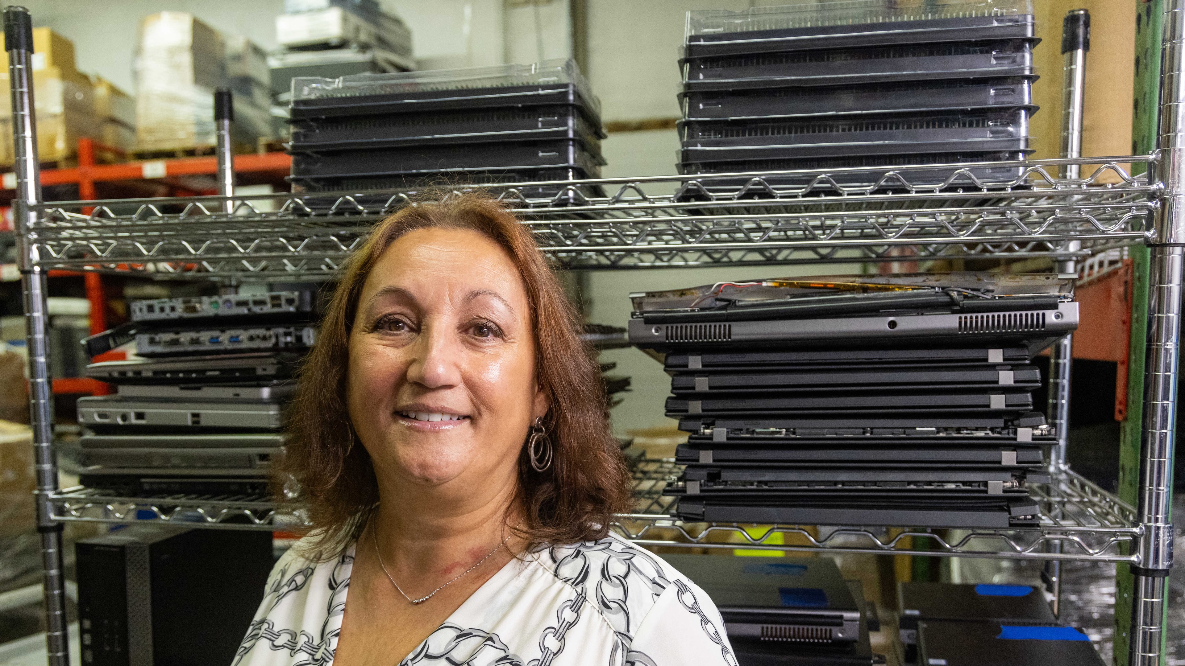 Yvonne David at eCloud Recycle in Atlanta. She founded The Pippin Project to give refurbished computers and tablets to high school students in need. She also supplies technology and other help to people who have been incarcerated through partnerships with the Georgia Justice Project. PHIL SKINNER FOR THE ATLANTA JOURNAL-CONSTITUTION