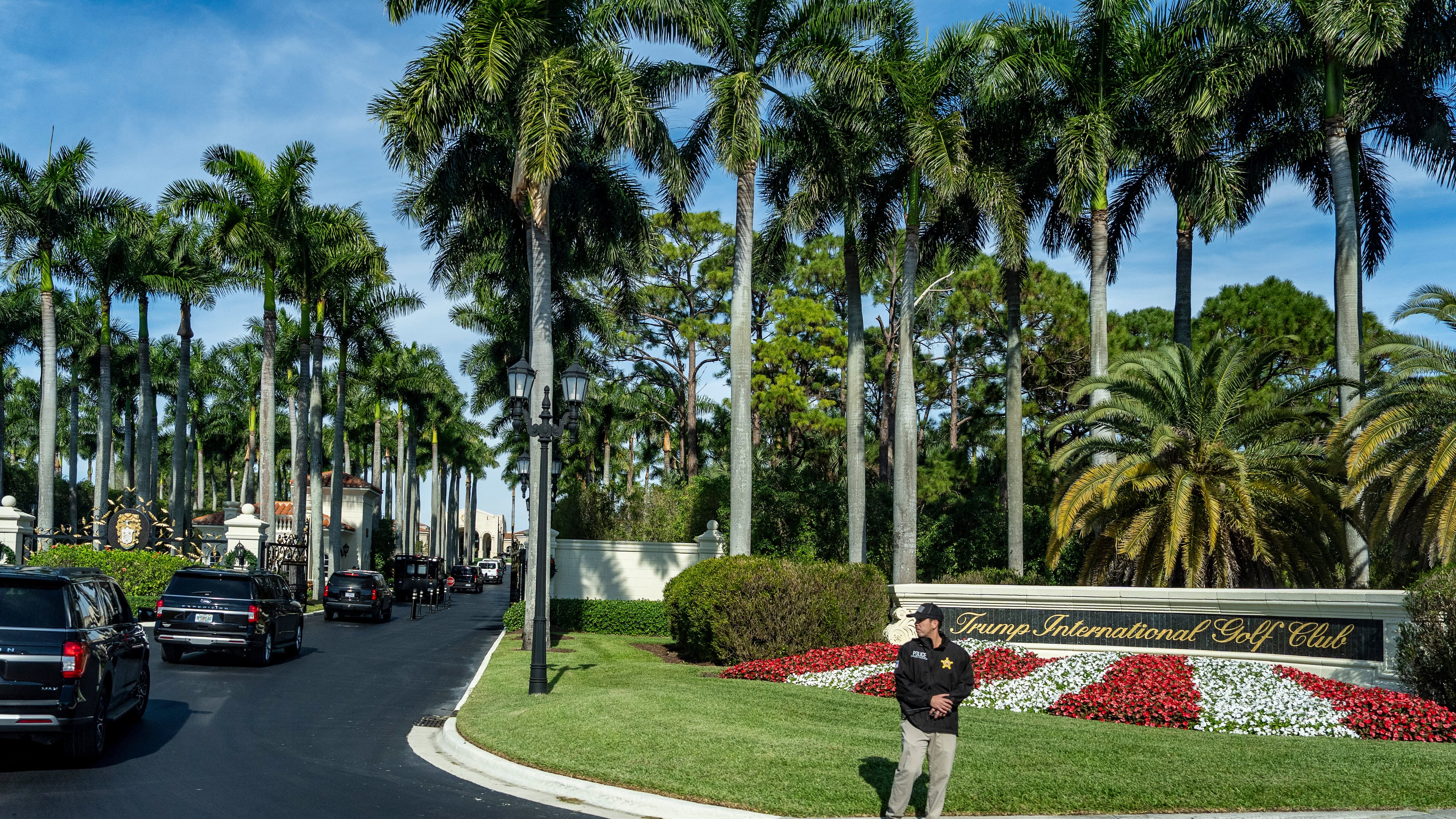 FILE - The motorcade for President Donald Trump arrives at Trump International Golf Club, Jan. 2, 2026, in West Palm Beach, Fla. (AP Photo/Alex Brandon, File)