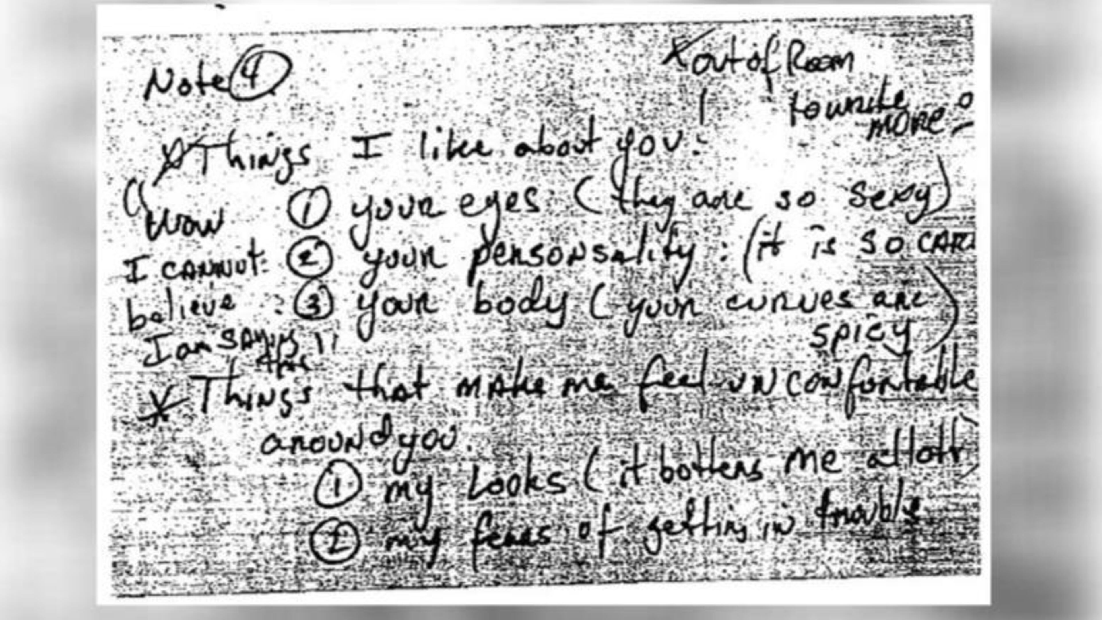 Here’s a photocopy of the note district officials said Samule Fiore gave to a 15-year-old student.