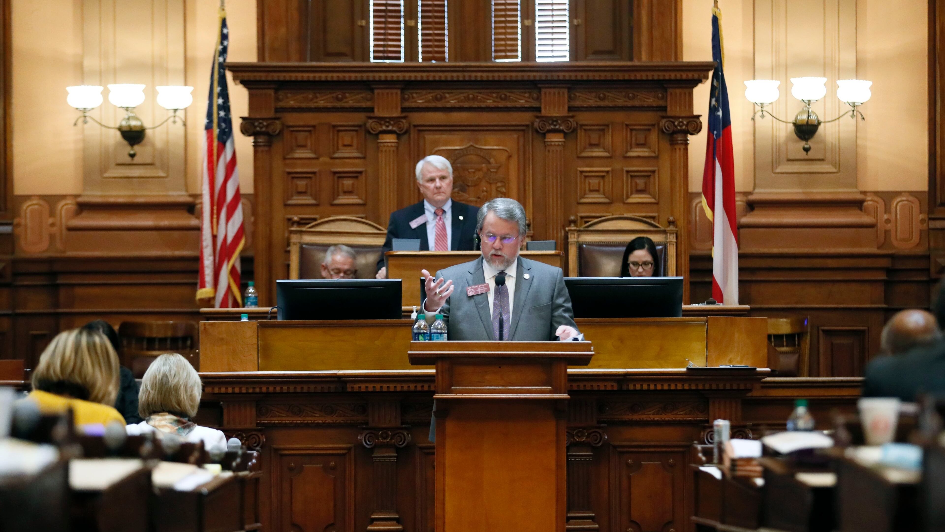2/6/18 - Atlanta - House appropriations chairman Terry England, R - Auburn, presents the supplemental budget for the State Fiscal Year beginning July 1, 2017, and ending June 30, 2018. It passed after a brief debate. BOB ANDRES /BANDRES@AJC.COM