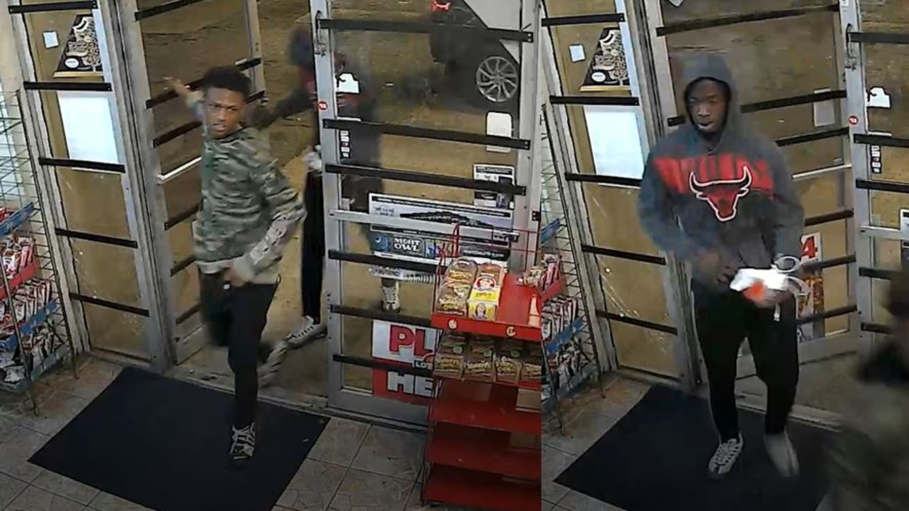 Police released surveillance images of the people who allegedly broke into more than a dozen cars.