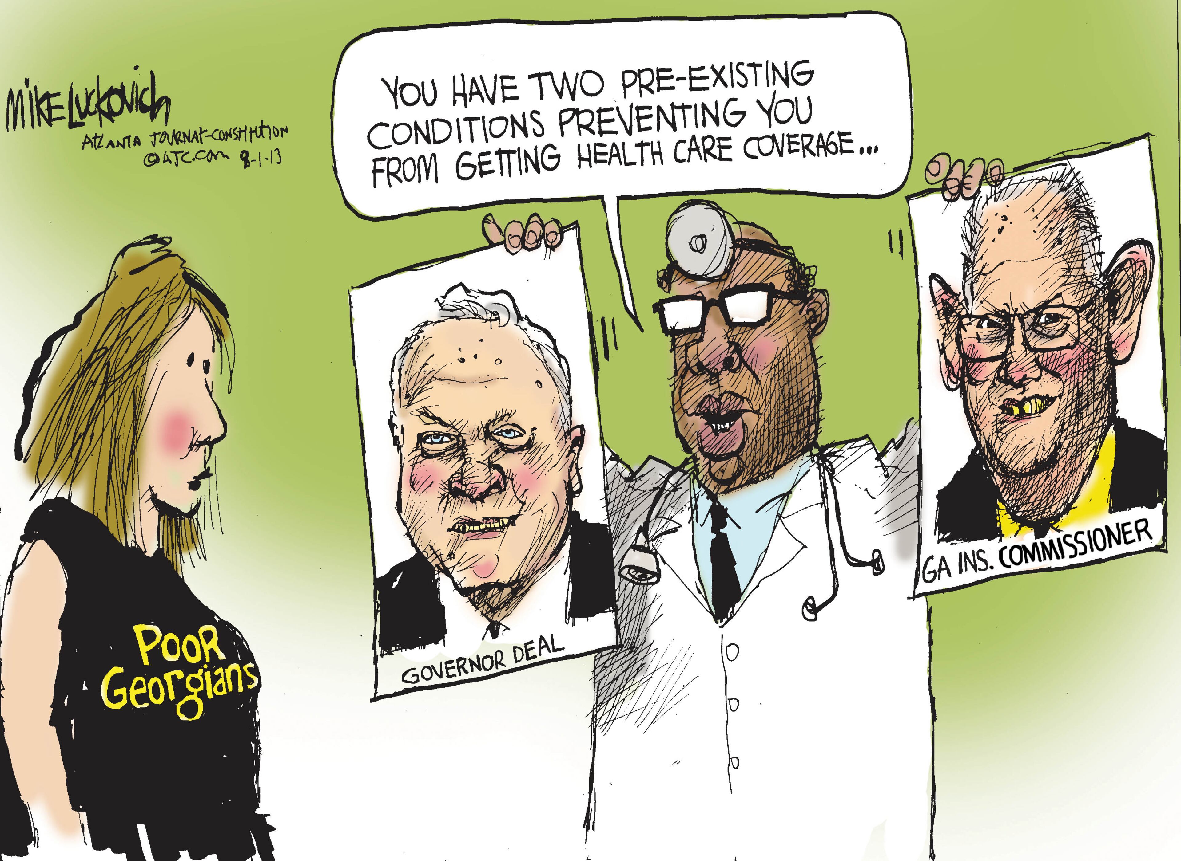 Mike Luckovich, editorial cartoonist for The Atlanta Journal-Constitution, won the Pulitzer Prize for Editorial Cartooning in 1995 and 2006.