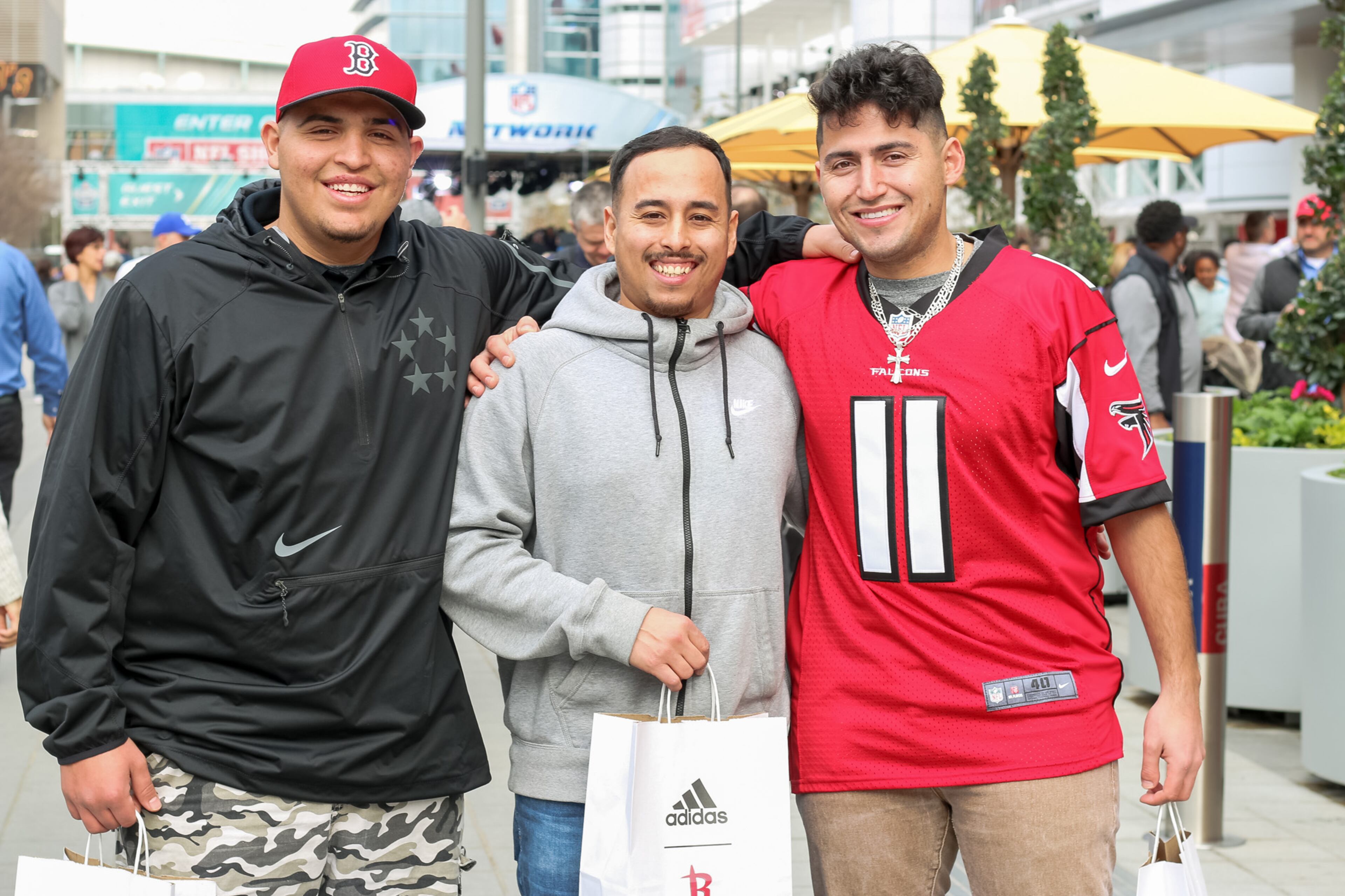 Atlanta Falcons fans have descended upon Houston to celebrate and cheer on the Falcons who will face off against the New England Patriots at Super Bowl 51 on Sunday, February 5. (Janay Kingsberry/AJC)