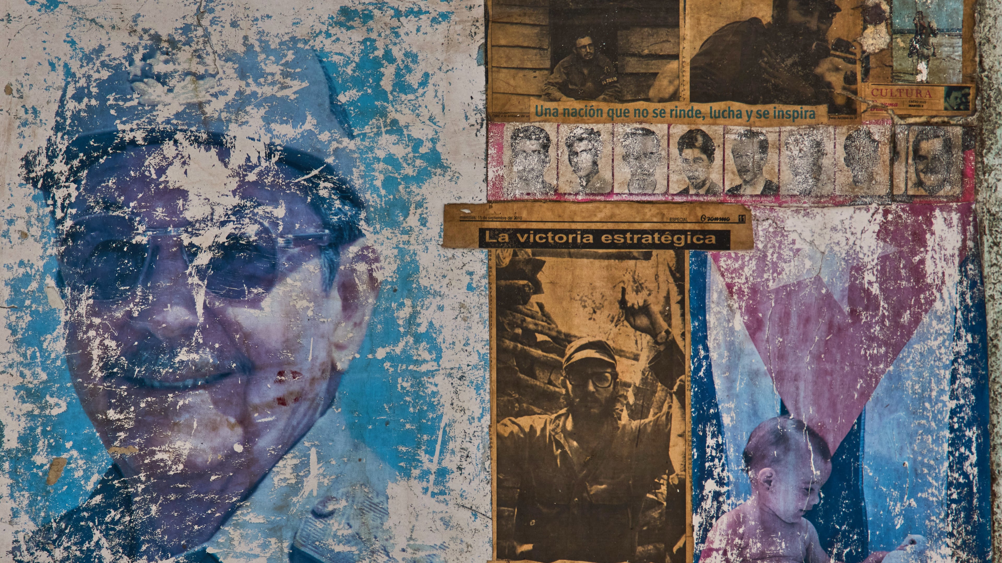 Images of Raul and Fidel Castro adorn the wall of a building that houses an art installation on the Cuban Revolution, in Havana, Cuba, Wednesday, May 20, 2026. (AP Photo/Ramon Espinosa)