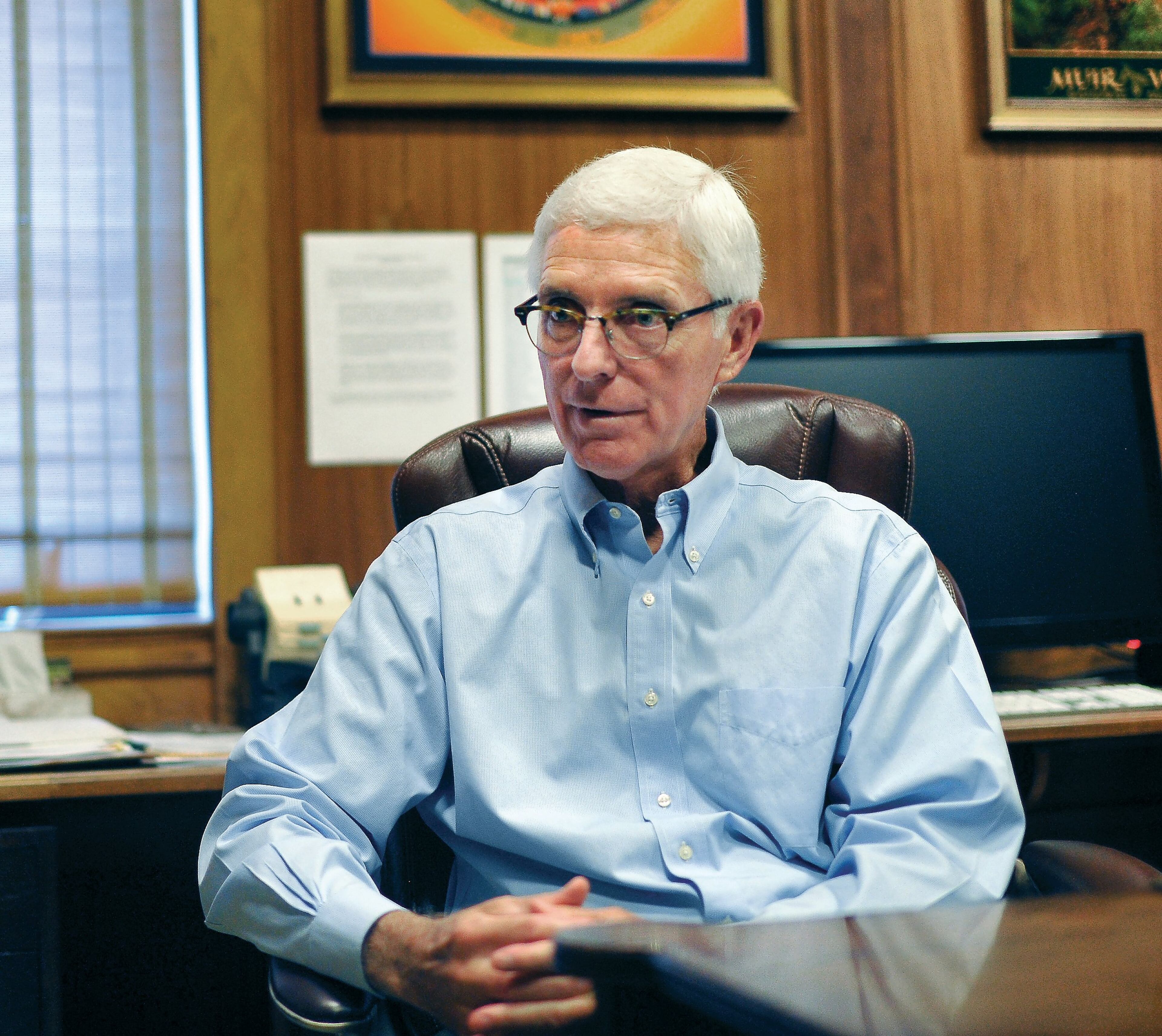 The Rev. Dr. Bill Coates, senior pastor at First Baptist Church of Gainesville, speaks of his retirement Tuesday Aug. 7, 2018, after 20 years leading the church.