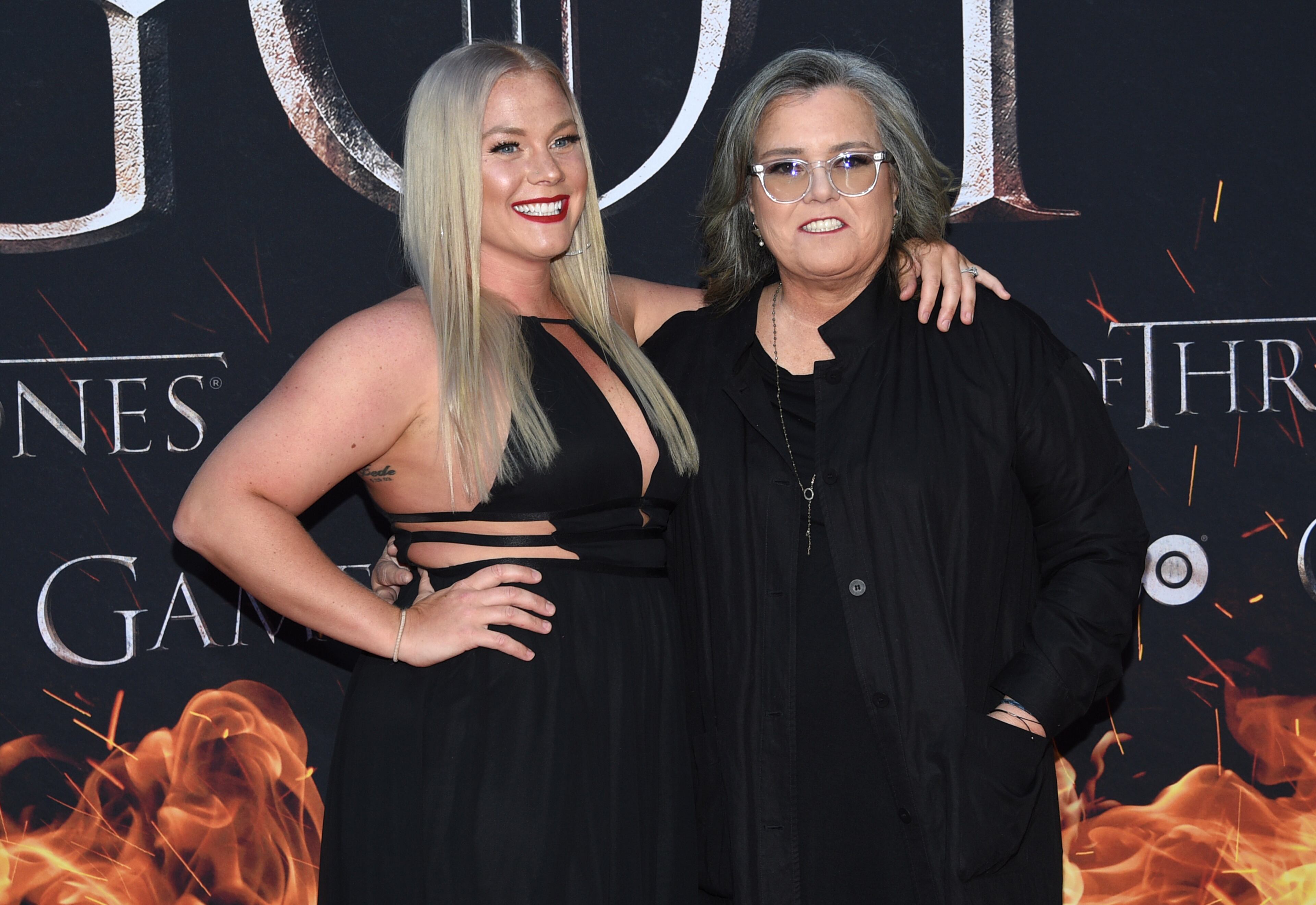 Rosie O'Donnell, right, and Elizabeth Rooney attend HBO's "Game of Thrones" final season premiere at Radio City Music Hall on Wednesday, April 3, 2019, in New York. (Photo by Evan Agostini/Invision/AP)