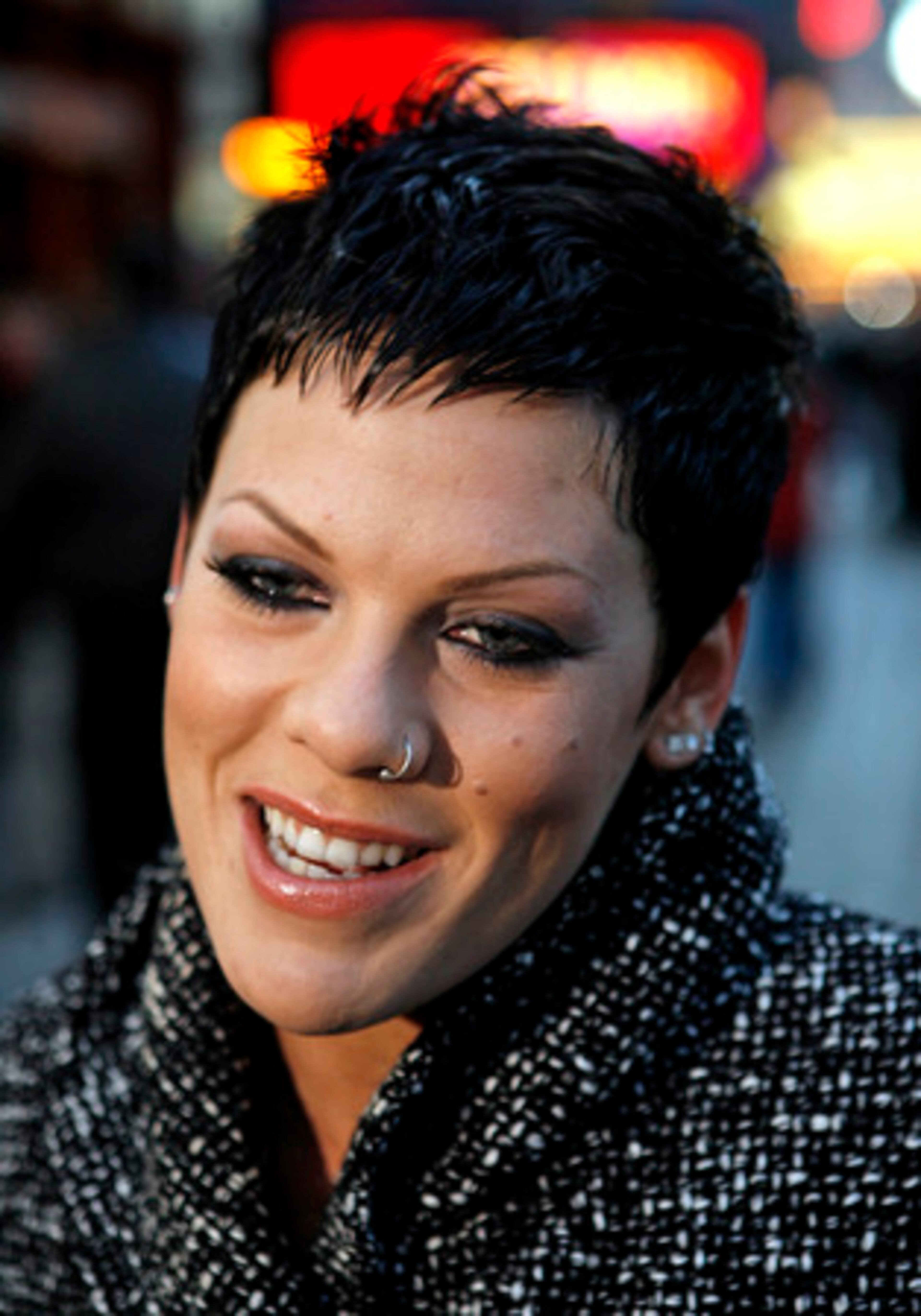 Pink is sporting dark locks these days. Perhaps she needs to put out an album as Alecia Moore.