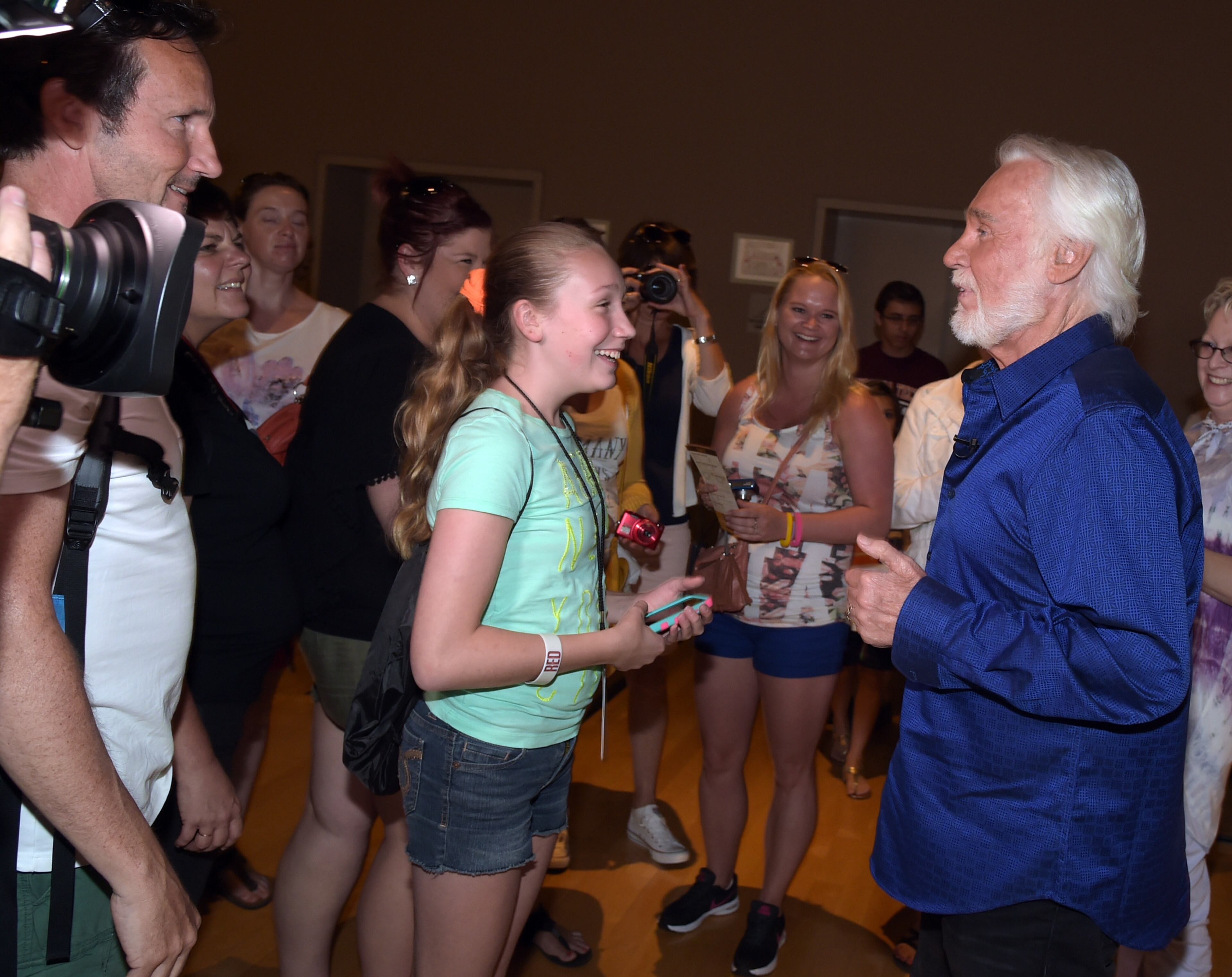 Dan Rather (right) interviews Kenny Rogers at The Country Music Hall of Fame and Museum on July 31, 2014 in Nashville. An exhibit highlighting Kenny Rogers' career will open at The Country Music Hall of Fame and Museum next month. "The Big Interview With Dan Rather" will air later this summer. (Photo by Rick Diamond/Getty Images for Dan Rather:The Big Interview)
