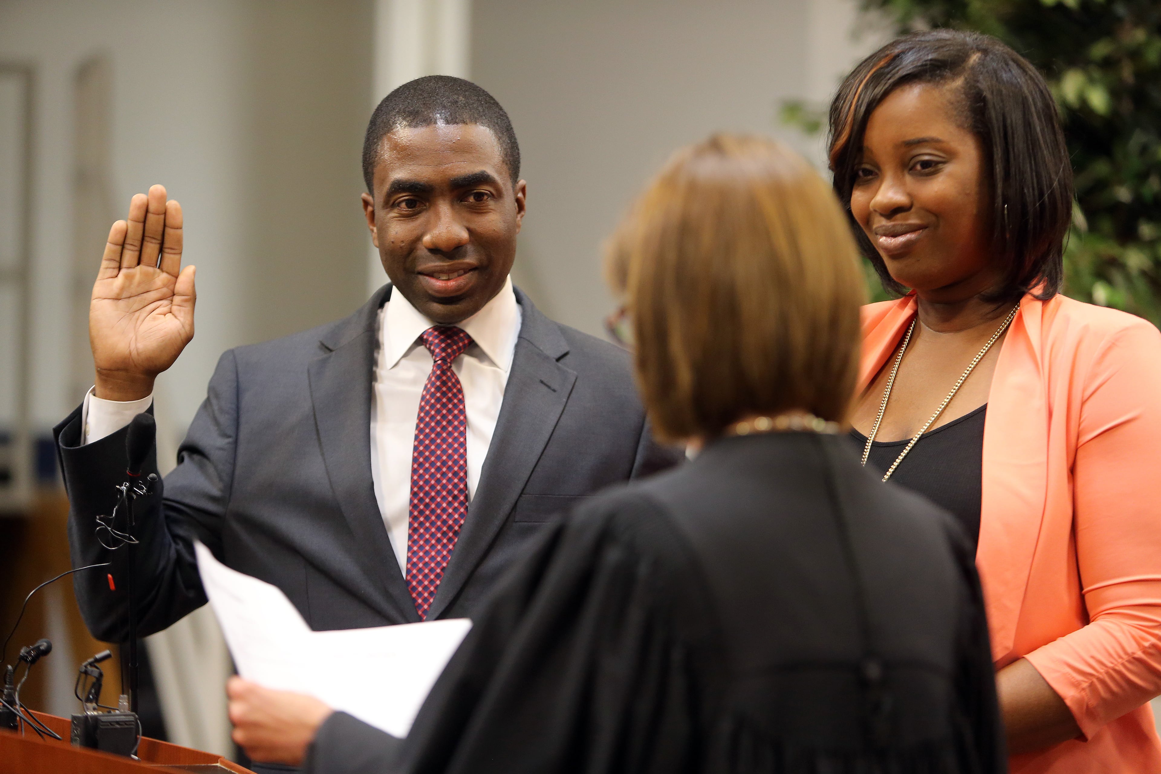 An Alpharetta company wrote a $4,000 check to interim CEO Lee May (left) after making $6,500 in sewer damage repairs at his home, at taxpayers’ expense. Later that year, the company won a $300,000 county contract. May, a commissioner at the time, insists he knew nothing about the check and never received a dollar of the money. -- Text by AJC staff reporters