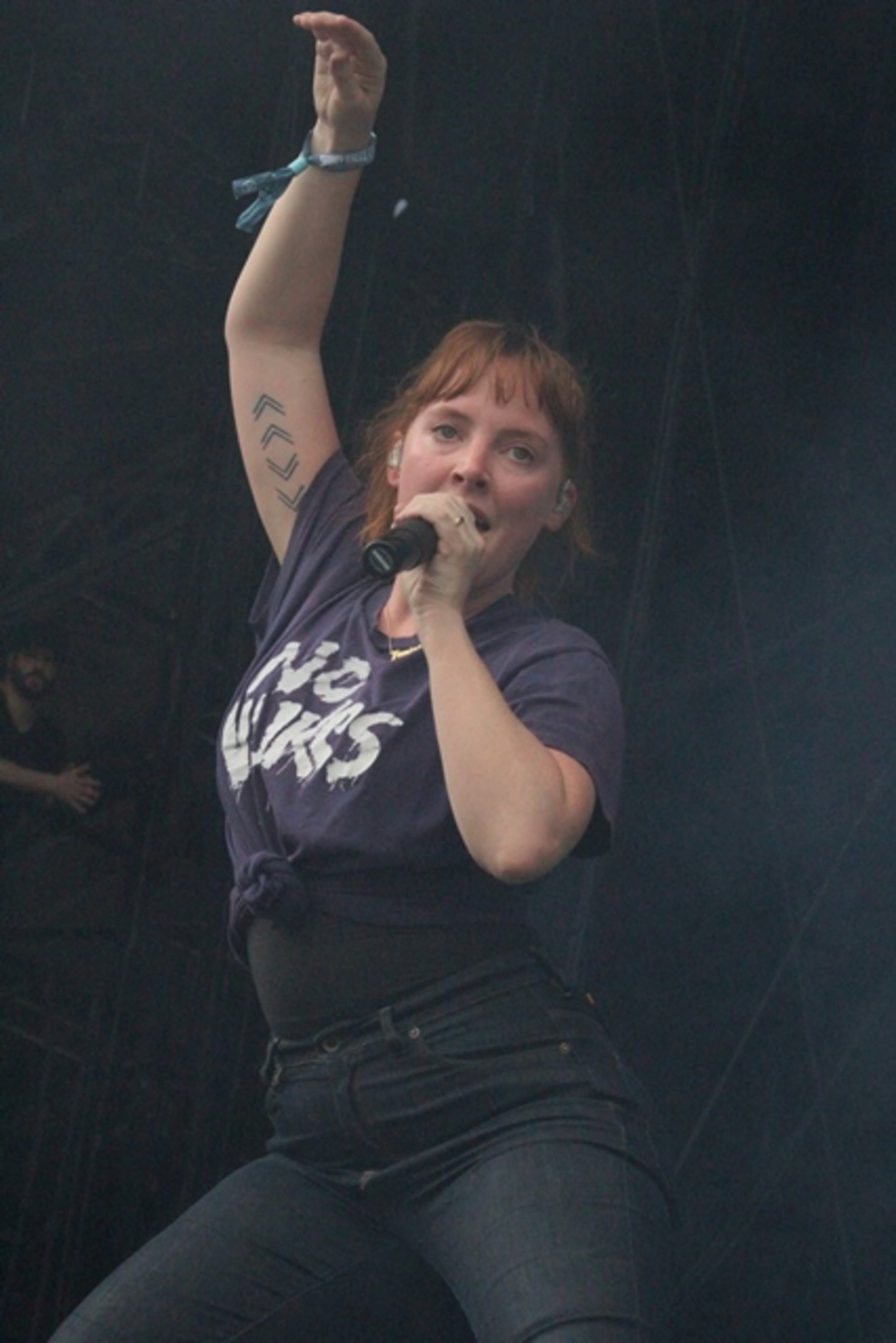 Sylvan Esso's Amelia Meath performs at Shaky Knees Music Festival on May 13, 2017. Photo: Melissa Ruggieri/AJC