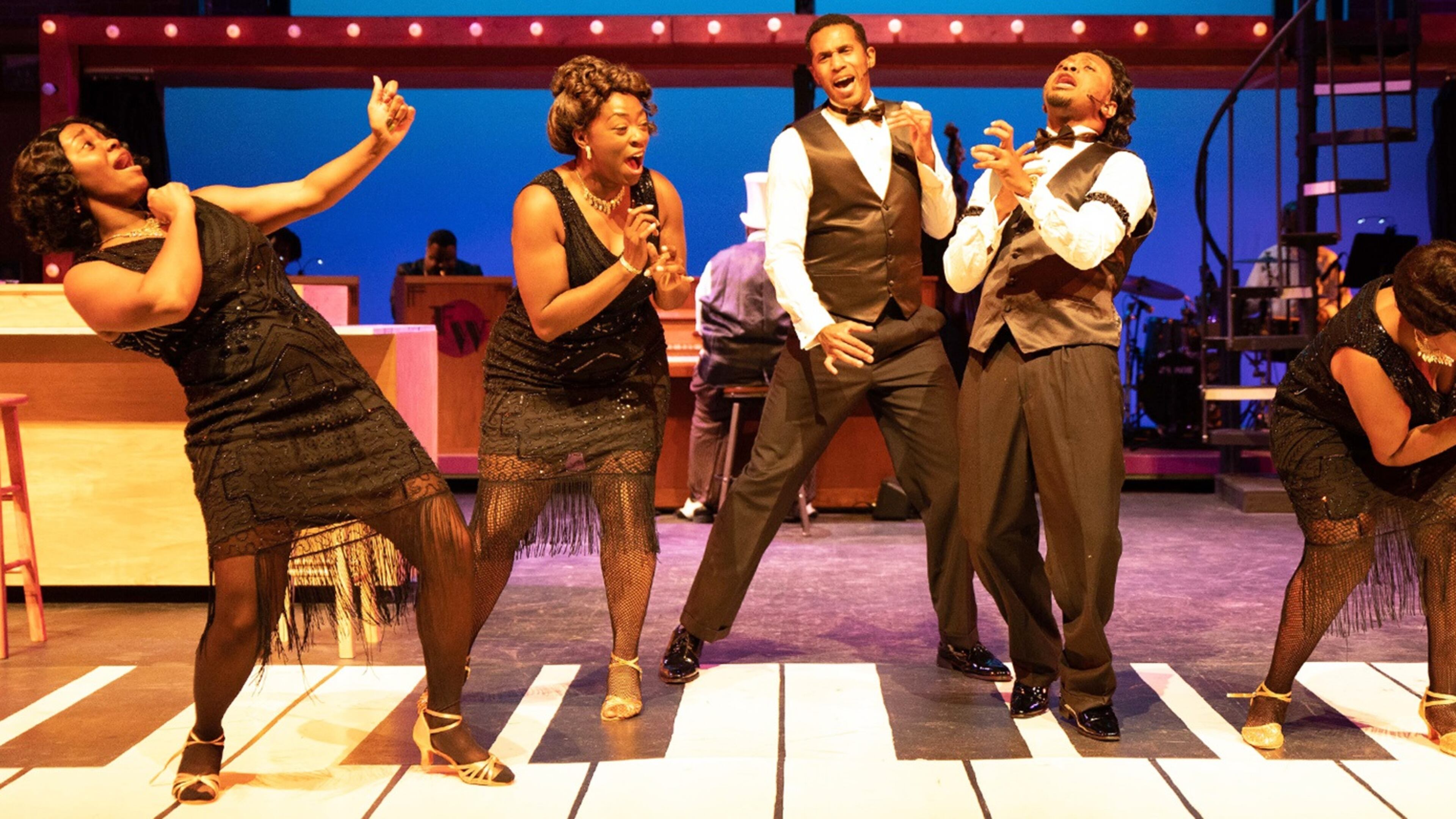 The cast of Georgia Ensemble Theatre's musical revue "Ain't Misbehavin'" includes Melodie Fort (from left), Jaymyria Etienne, Fenner Eaddy, Lawrence Flowers and Latrice Pace.
Courtesy of Kevin Harry