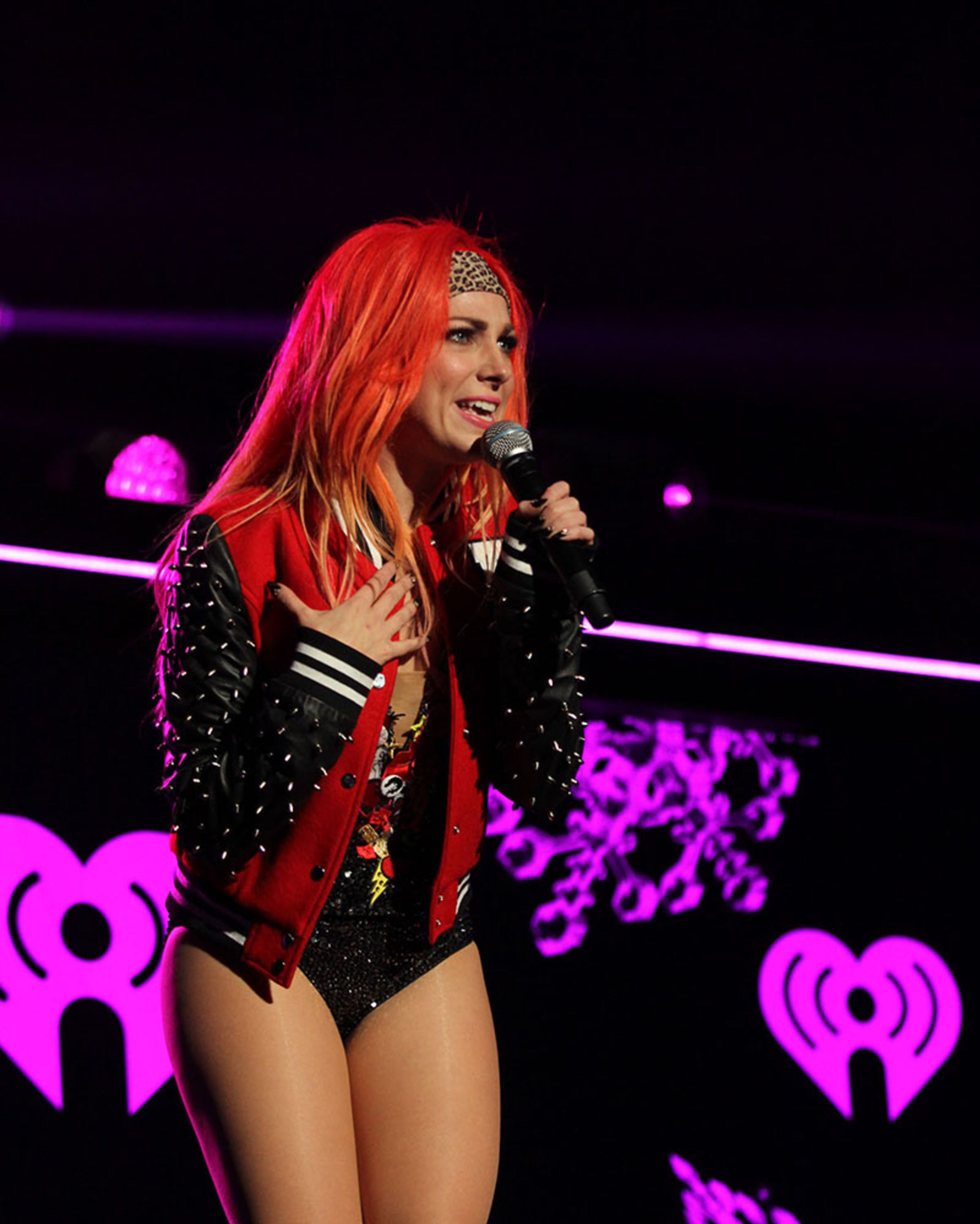Bonnie McKee, with her bright orange hair and ripped stockings, played the part of flirty sex kitten on "Sleepwalker" and "American Girl." She is nominated for a Grammy for co-writing Katy Perry's hit "Roar."