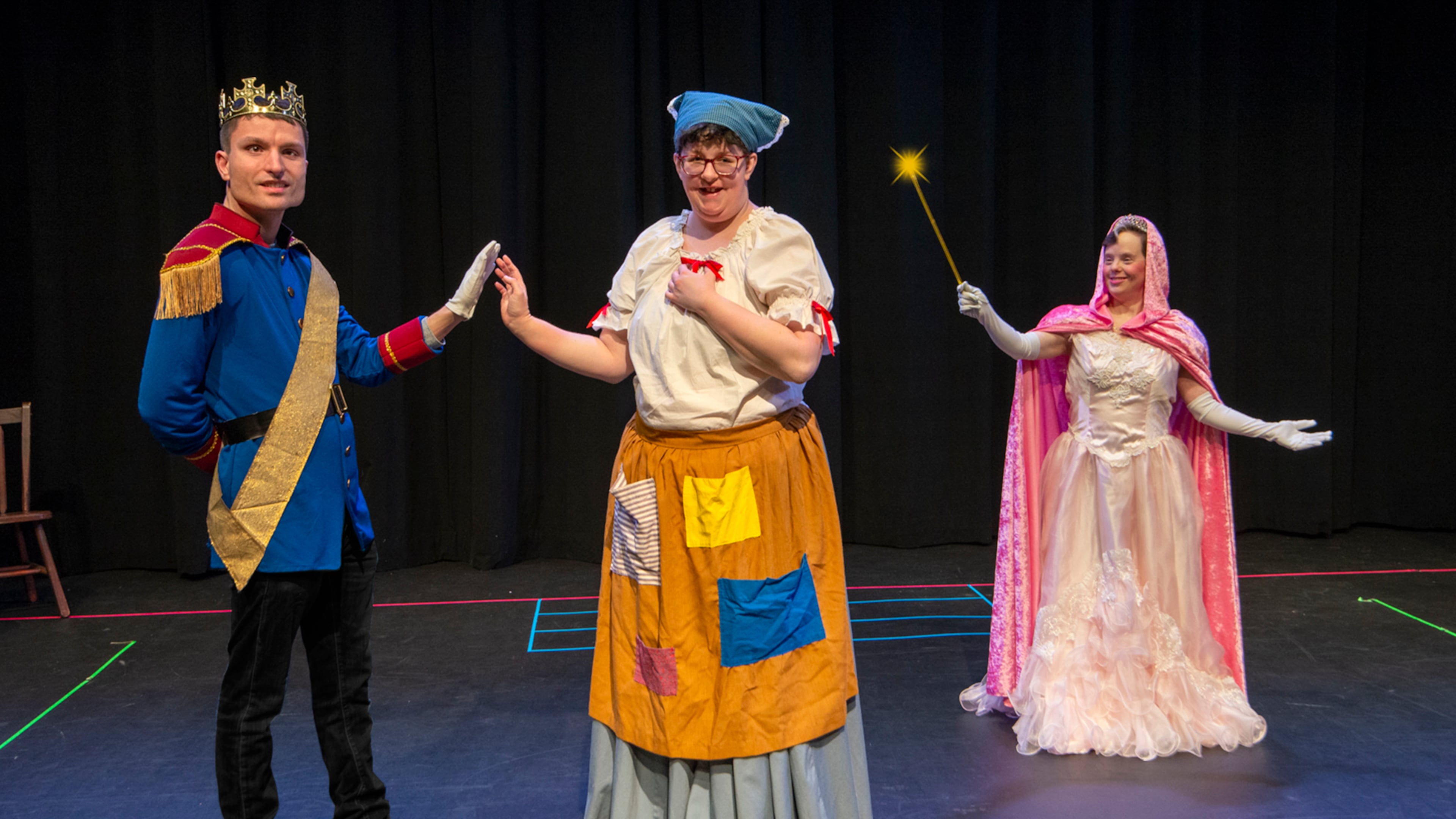 Robbie Cox (from left), Molly Drumm and Cynthia Outman in "Cinderella." (Photo by Heidi Morton)