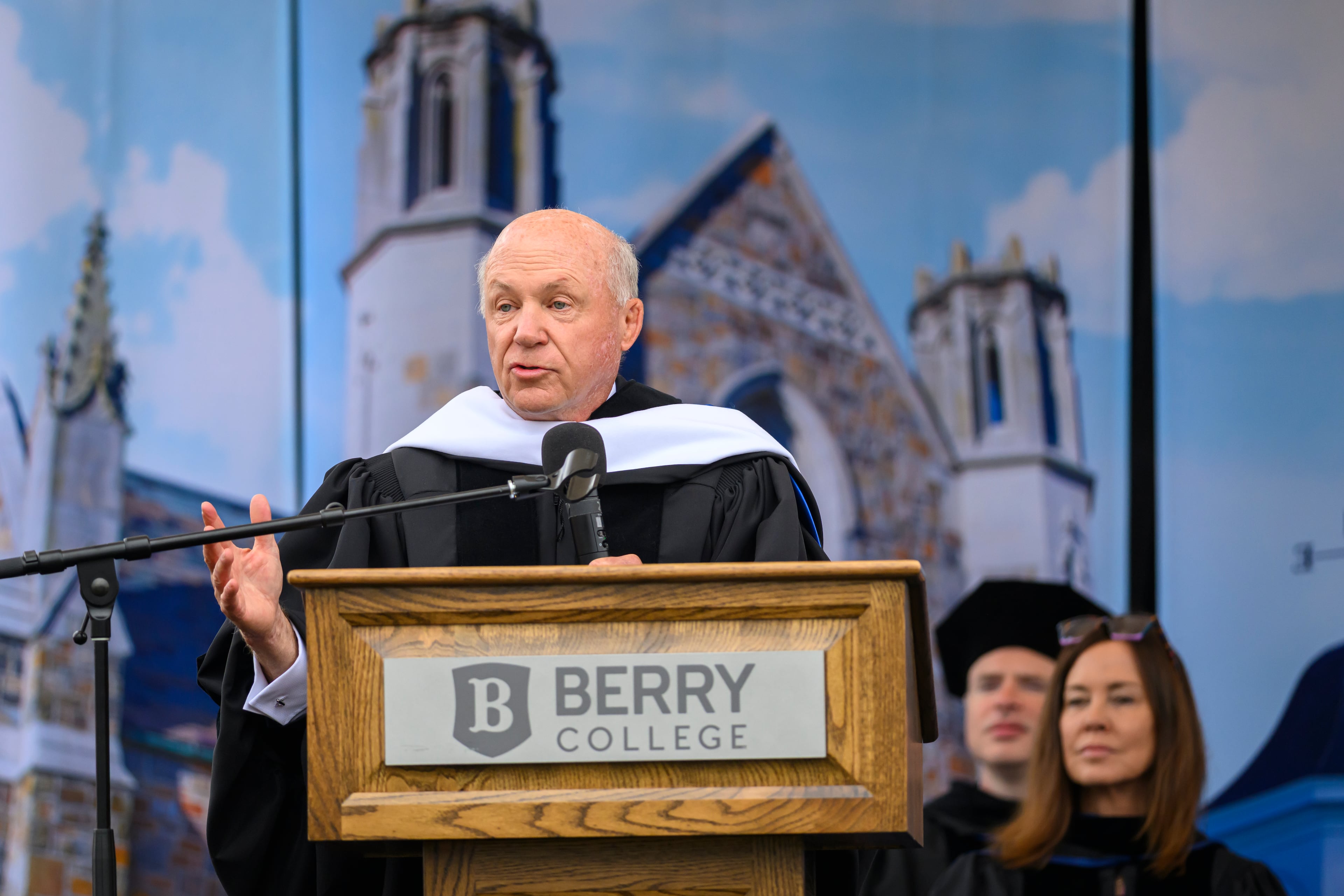 Dan Cathy, chairman of Chick-fil-A Inc., was the commencement speaker at Berry College on Saturday, May 9, 2026. The nationally recognized Georgia college is located on a campus encompassing more than 27,000 acres in Rome, Ga. (Brant Sanderlin/Berry College)