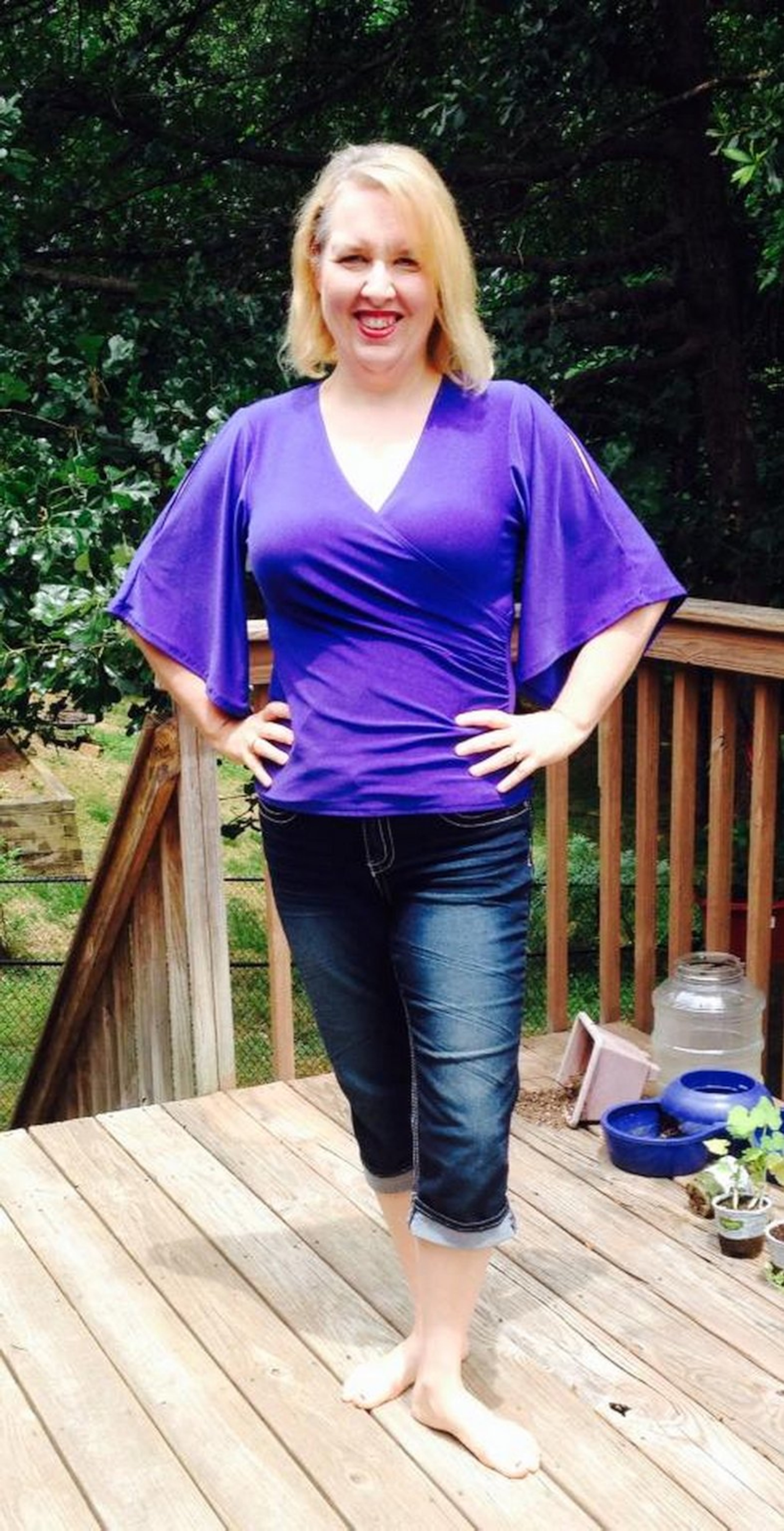 The Dacula resident went from 213 pounds to 151 pounds for a loss of 62 pounds. Turning point: “Last August 2013, my heart went into an arrhythmia and I was taken by ambulance to the emergency room,” she says. “It turned out, after much testing by my natural doctor, that I had severe food intolerances and possible Celiac disease. I removed gluten, soy, dairy and corn from my diet… I had always had problems where I would eat and my heart would race. Every time I would eat, I was reacting to the food. I was eating a lot of processed and fast-foods. I think all that was causing inflammation and keeping me heavy. I would try to diet and no weight would come off at all. It was because of what I was eating and how it was reacting in my body, not how much I was eating.”