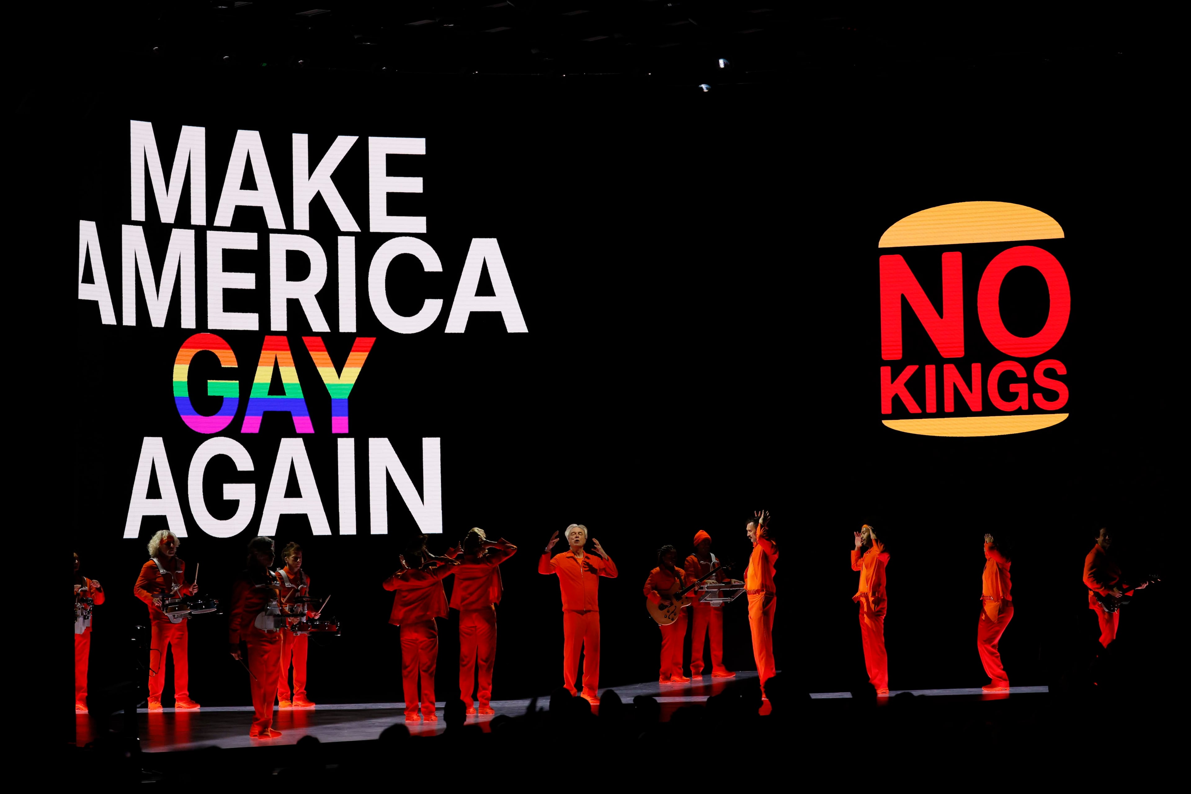 American musician, writer, visual artist, and filmmaker David Byrne will perform during his “Who Is The Sky” at the Fox Theatre on Tuesday, Dec. 2, 2025. This marks the first of two shows he will have at the historic entertainment venue. (Miguel Martinez/AJC)