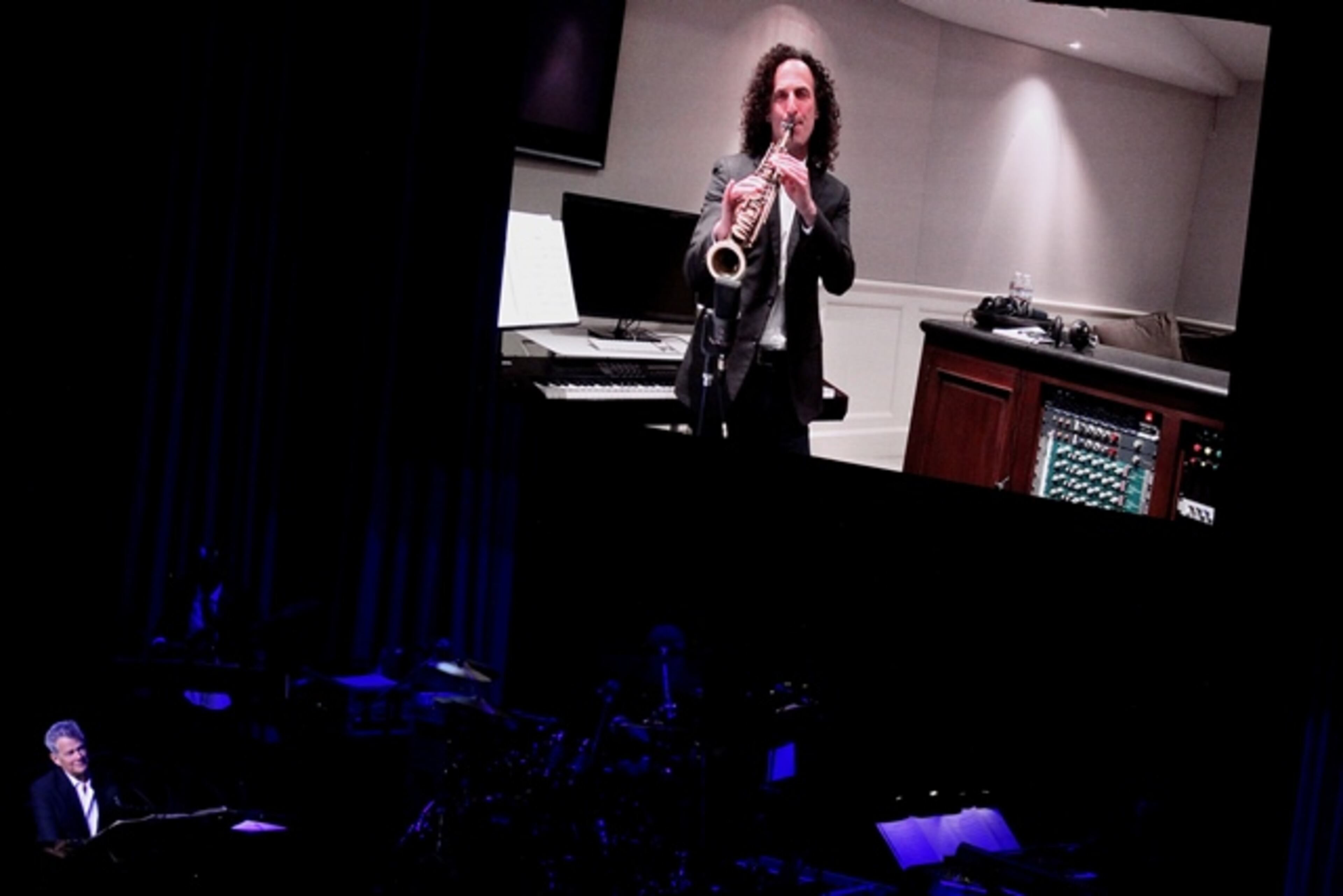 Kenny G joined David Foster by video to play on "St. Elmo's Fire." Foster played a sold-out show at Atlanta Symphony Hall on March 3, 2019. Photo: Melissa Ruggieri/Atlanta Journal-Constitution