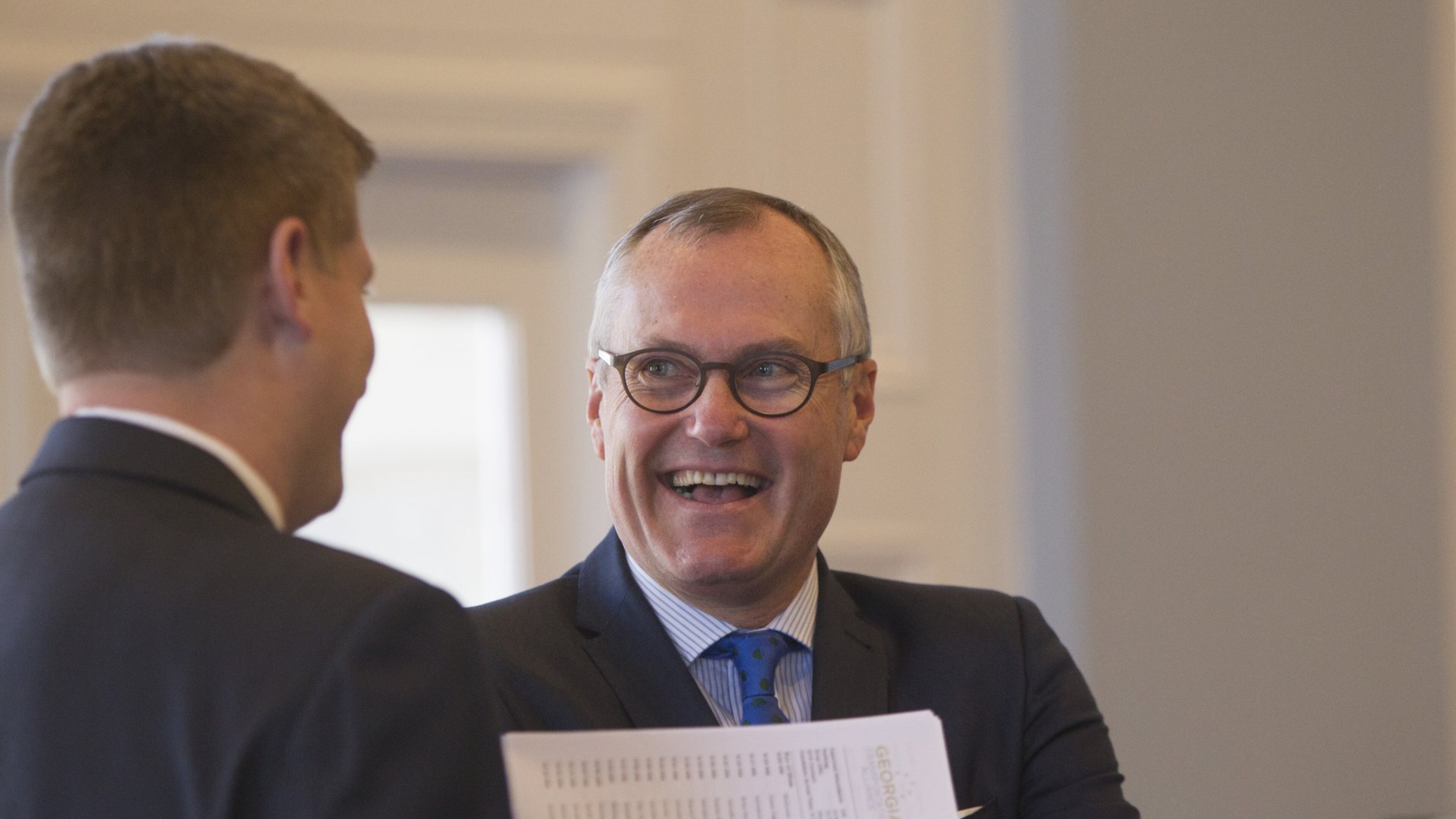 Georgia Lt. Gov. Casey Cagle laughs before a transportation policy forum at the Georgia Freight Depot in January. The forum served as a chance for governor and lieutenant governor candidates to voice their plans for transportation policies if elected. REANN HUBER/REANN.HUBER@AJC.COM