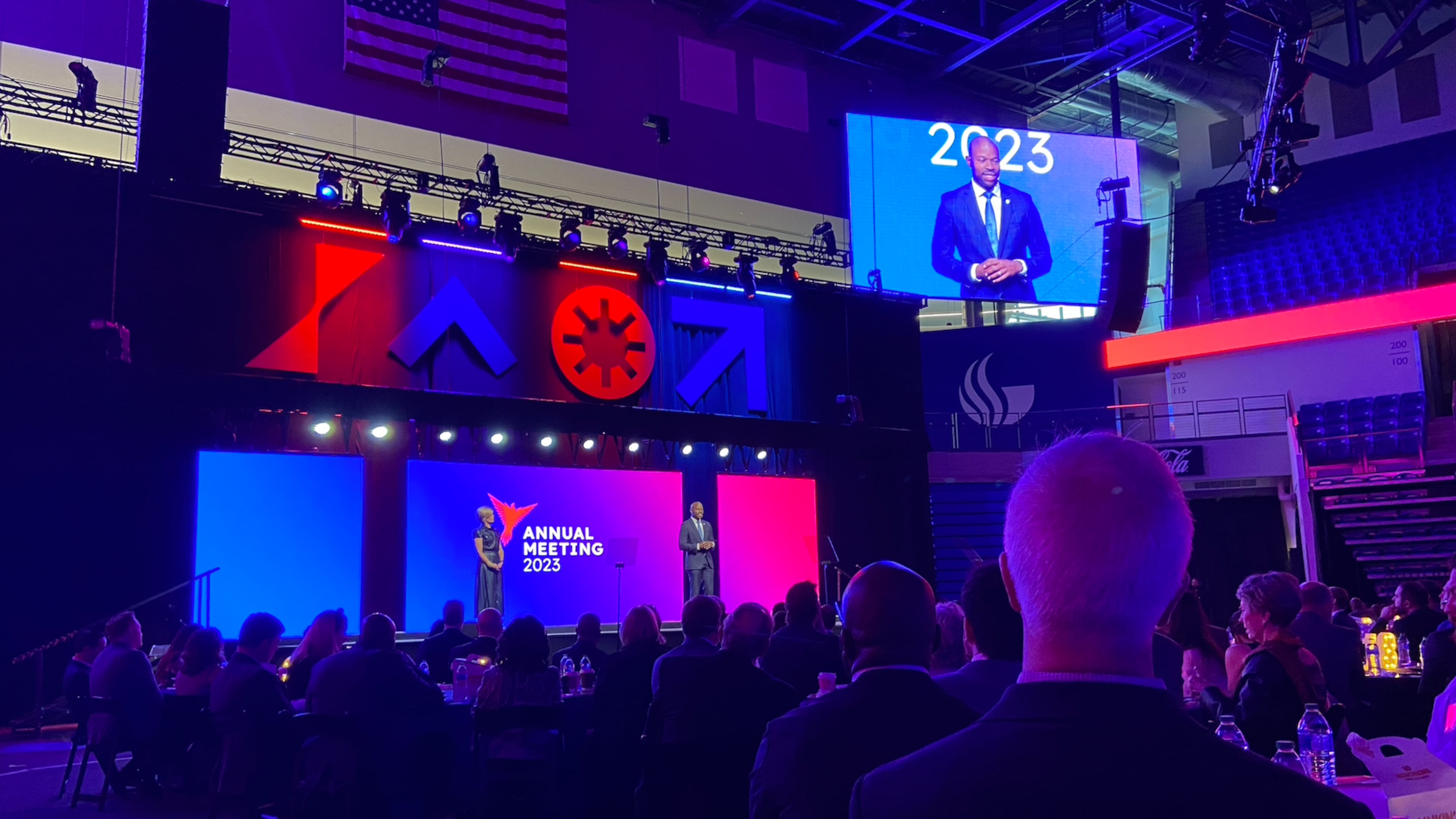 The Metro Atlanta Chamber held its 164th annual meeting at Georgia State University Convocation Center on Nov. 16, 2023.