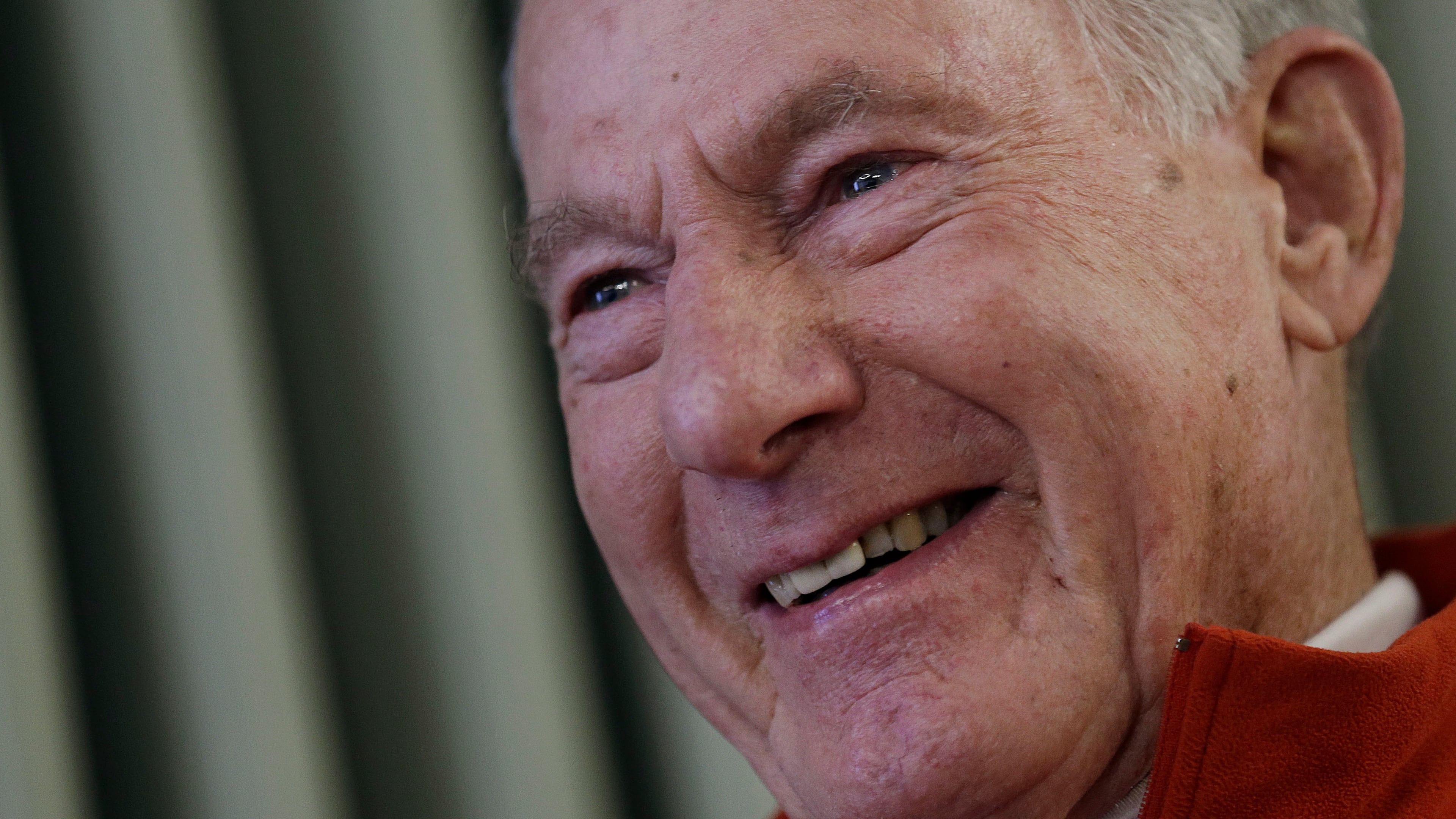 FILE - Jim Whittaker is interviewed for the 50th Anniversary Celebration of the First American Ascent of Mount Everest in Berkeley, Calif., Feb. 22, 2013. (AP Photo/Jeff Chiu, File)