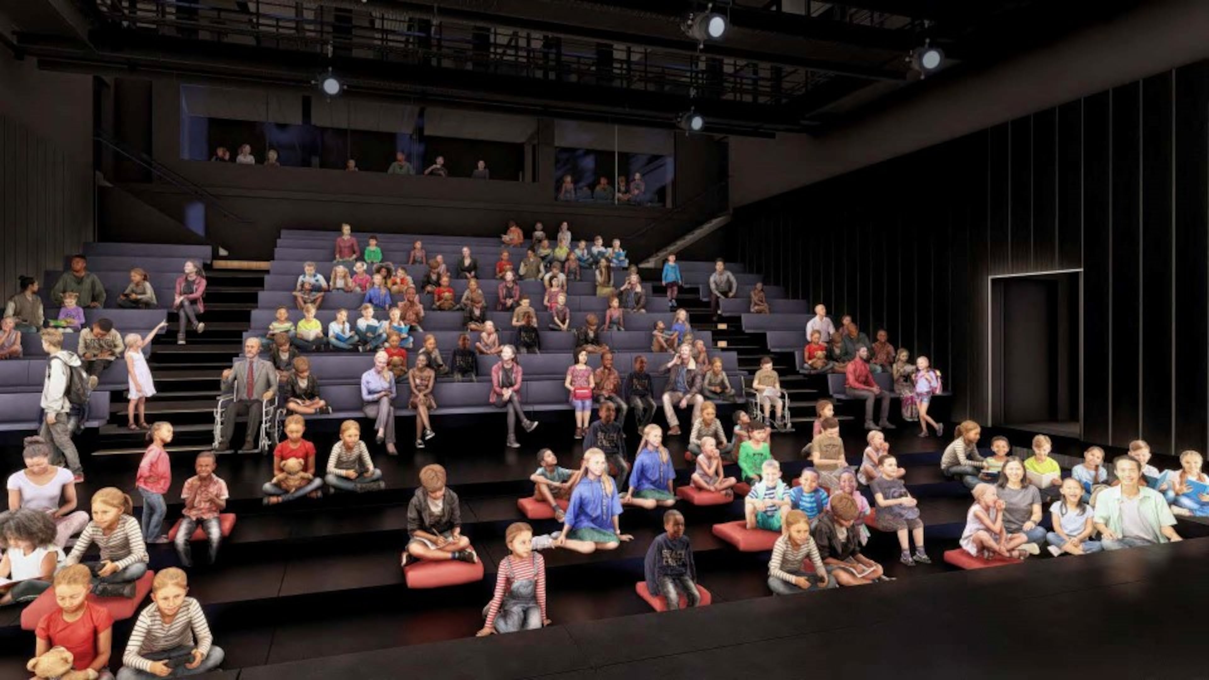 This is a rendering of Woodruff Arts Center's planned $67 million campus revamp, which includes landscaping projects and new performance stages and play spaces.